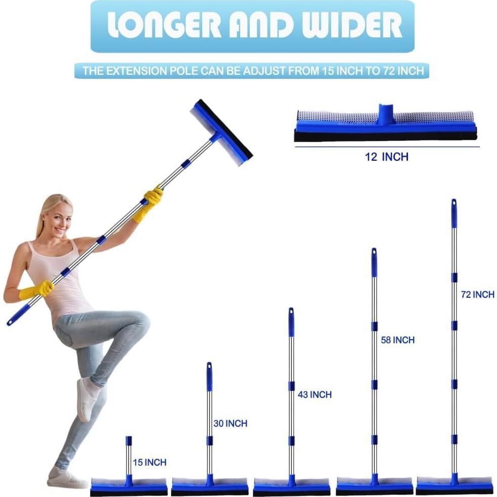 Limpiaparabrisas de Ventana YONILL 2 en 1 con Mango Extensible 1.83m