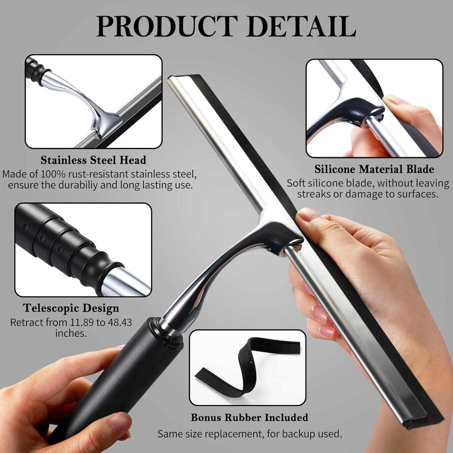 Raspador de Ventanas Extensible Toncoke 30.48 cm Negro