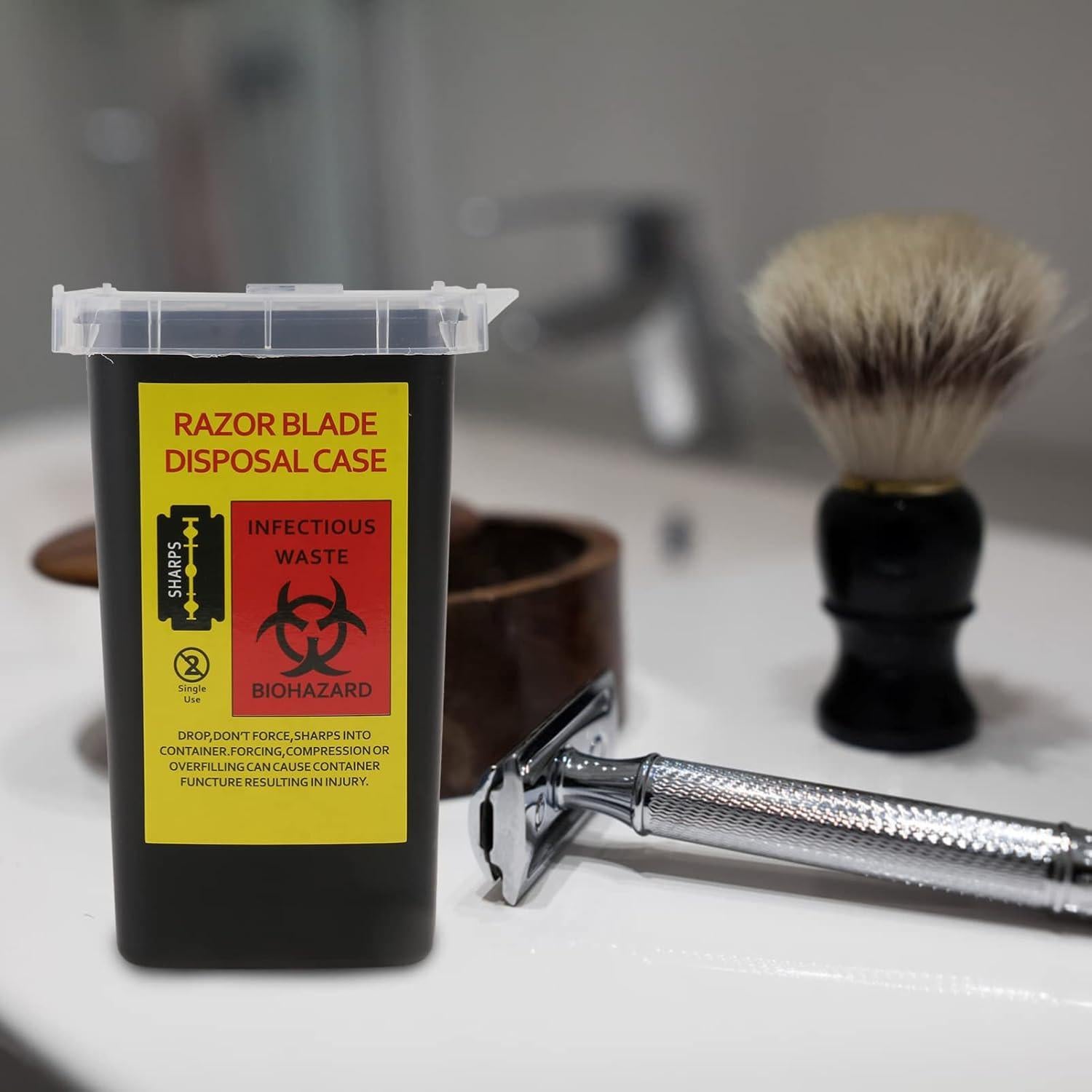 Caja de Desecho de Cuchillas Uonlytech 16x10 cm Plástico Negro