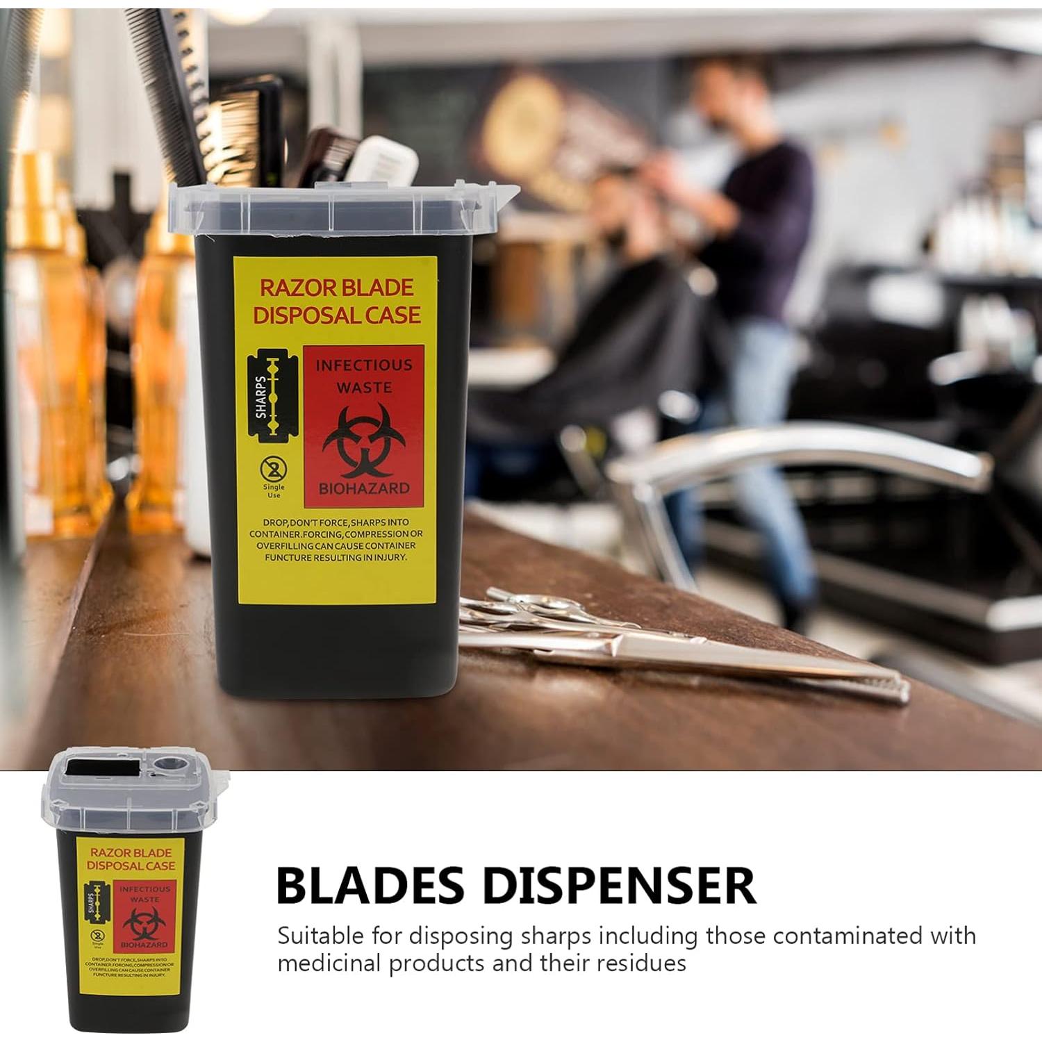 Caja de Desecho de Cuchillas Uonlytech 16x10 cm Plástico Negro