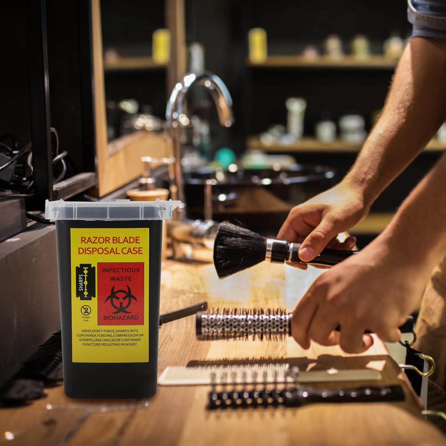 Caja de Desecho de Cuchillas Uonlytech 16x10 cm Plástico Negro