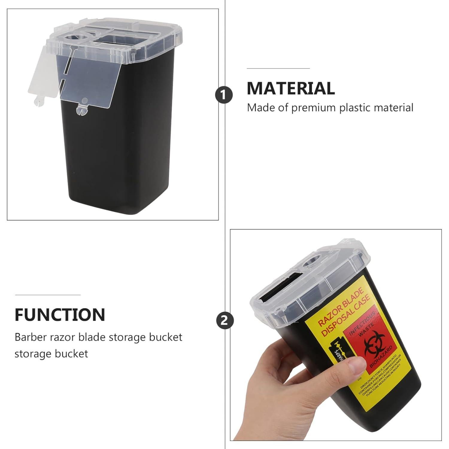 Caja de Desecho de Cuchillas Uonlytech 16x10 cm Plástico Negro