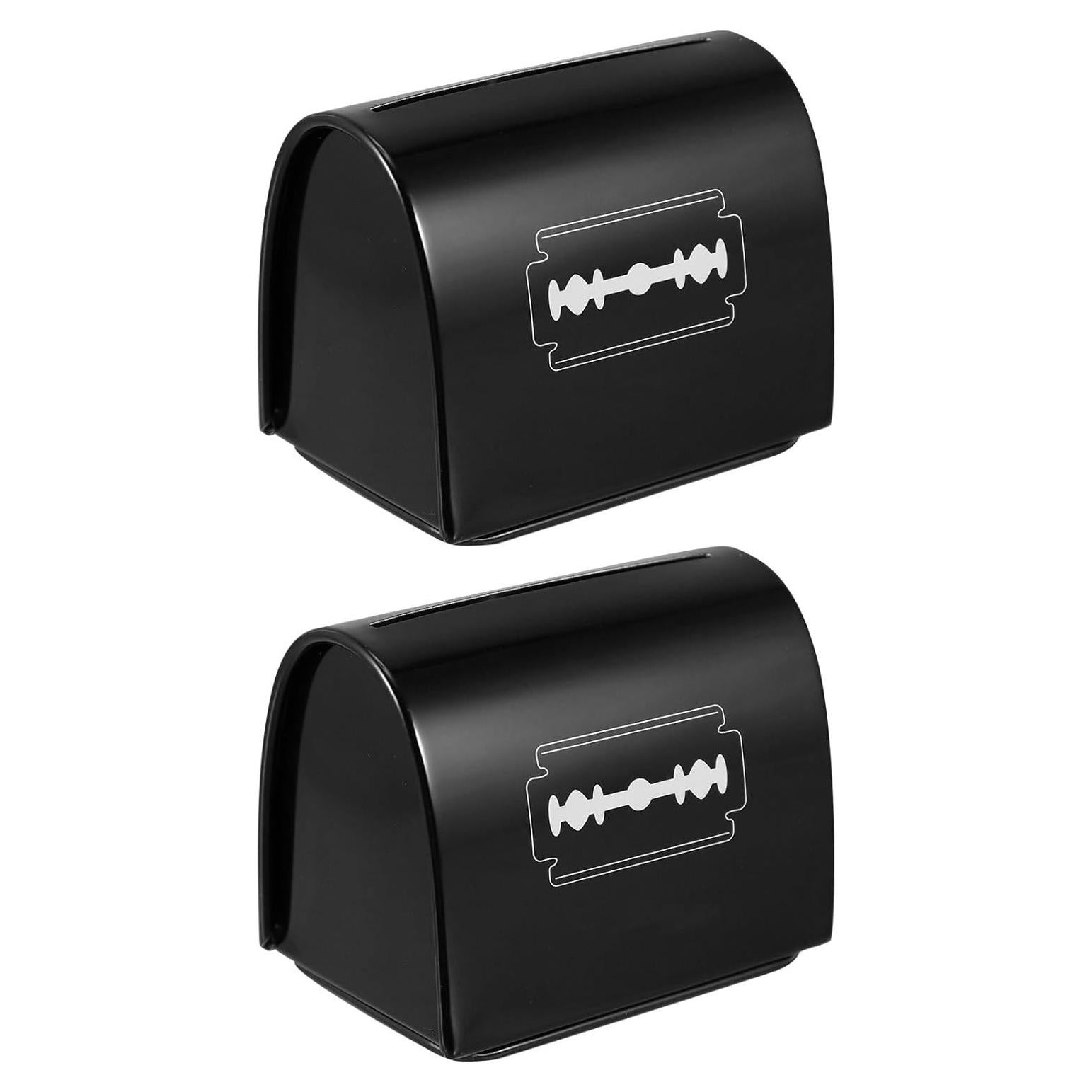 Contenedor de Cuchillas Desechables Uonlytech 2 Pcs Hierro Negro