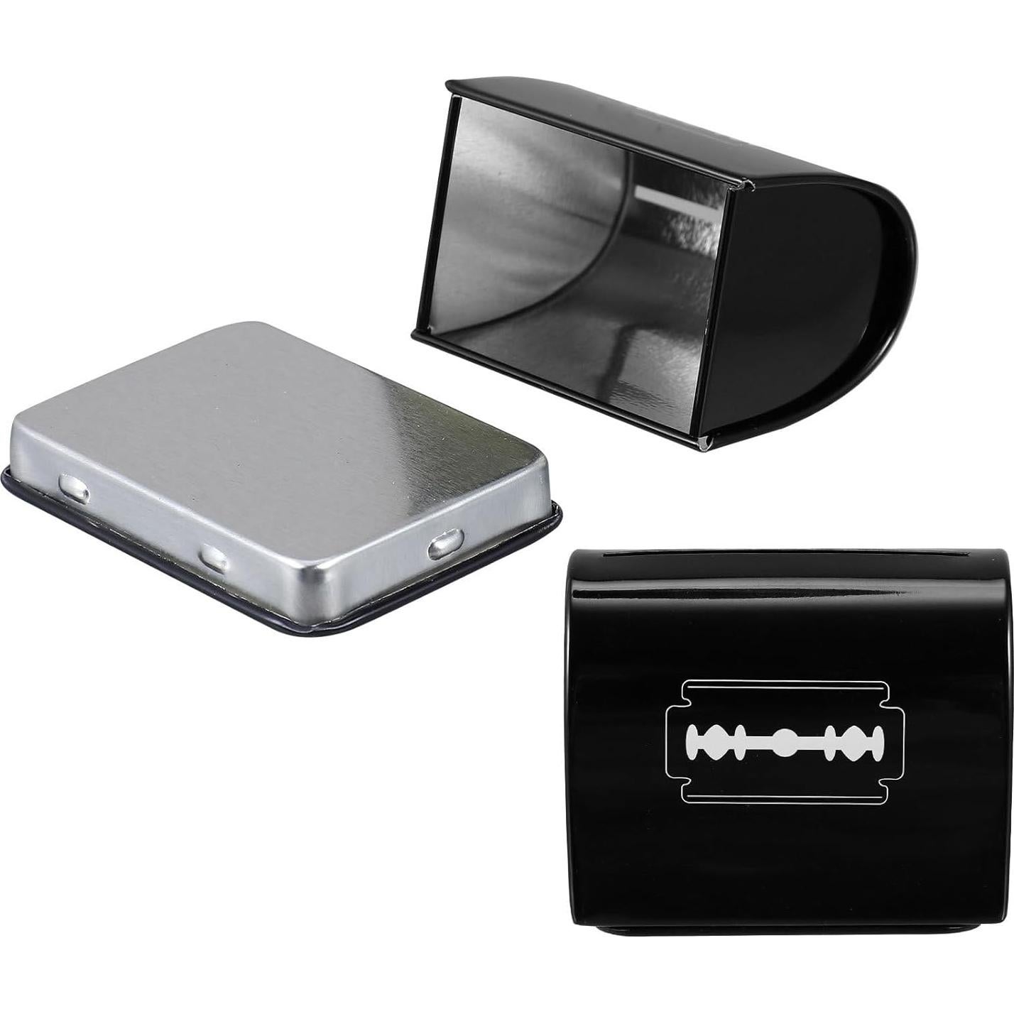 Contenedor de Cuchillas Desechables Uonlytech 2 Pcs Hierro Negro