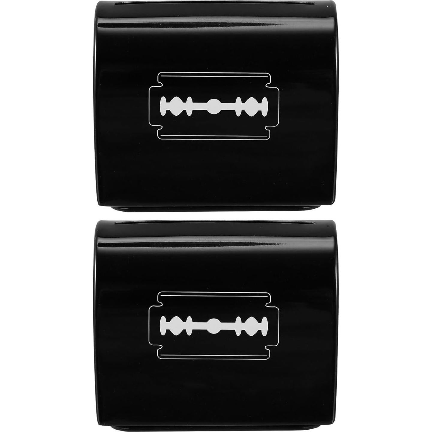 Contenedor de Cuchillas Desechables Uonlytech 2 Pcs Hierro Negro