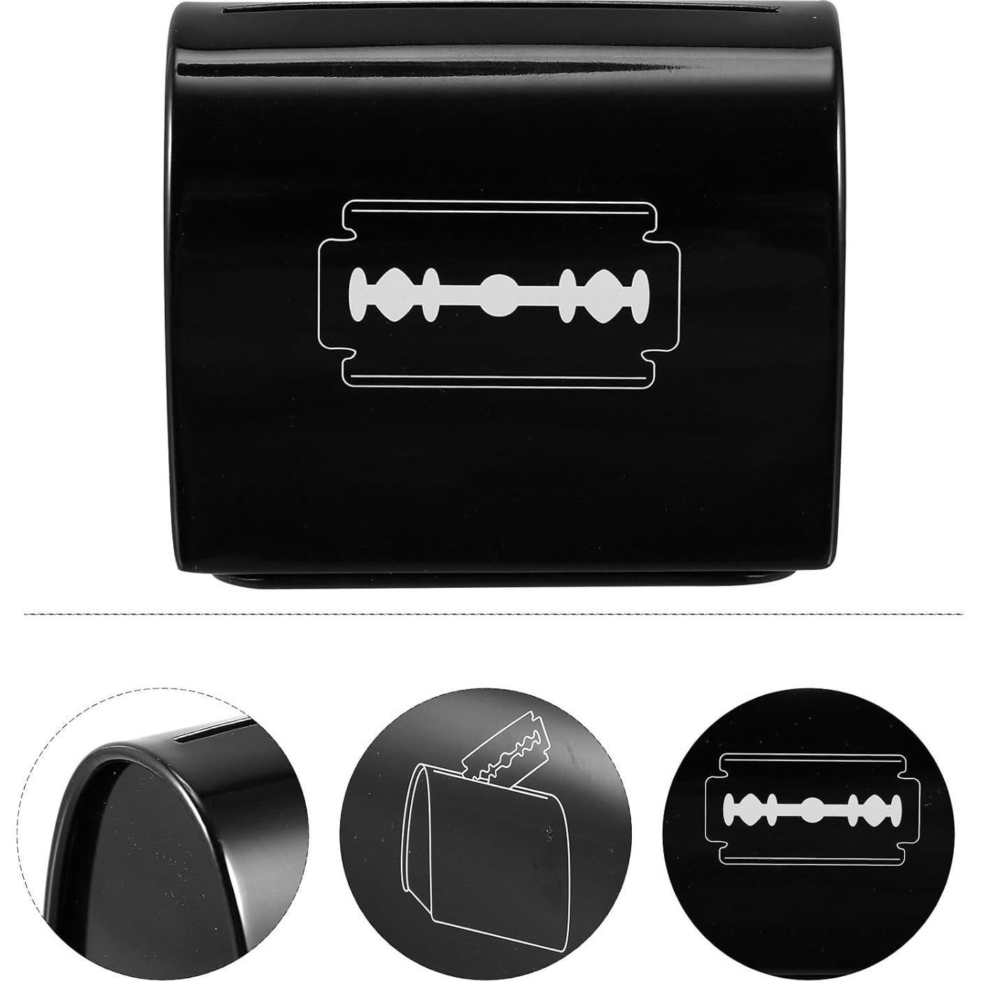 Contenedor de Cuchillas Desechables Uonlytech 2 Pcs Hierro Negro