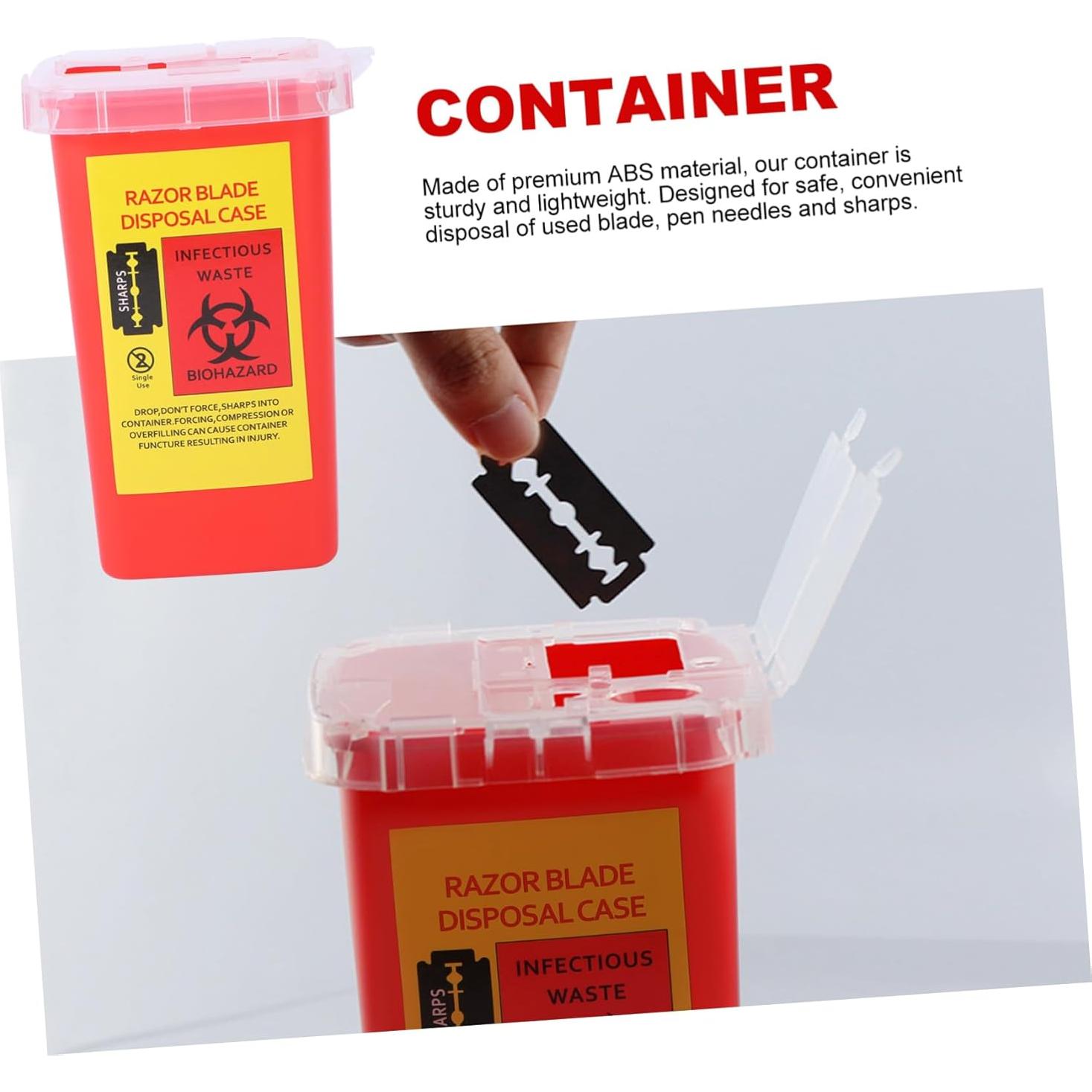 Contenedor de Desechos Cortantes Hemoton Rojo 5pcs 15.4x9.5cm