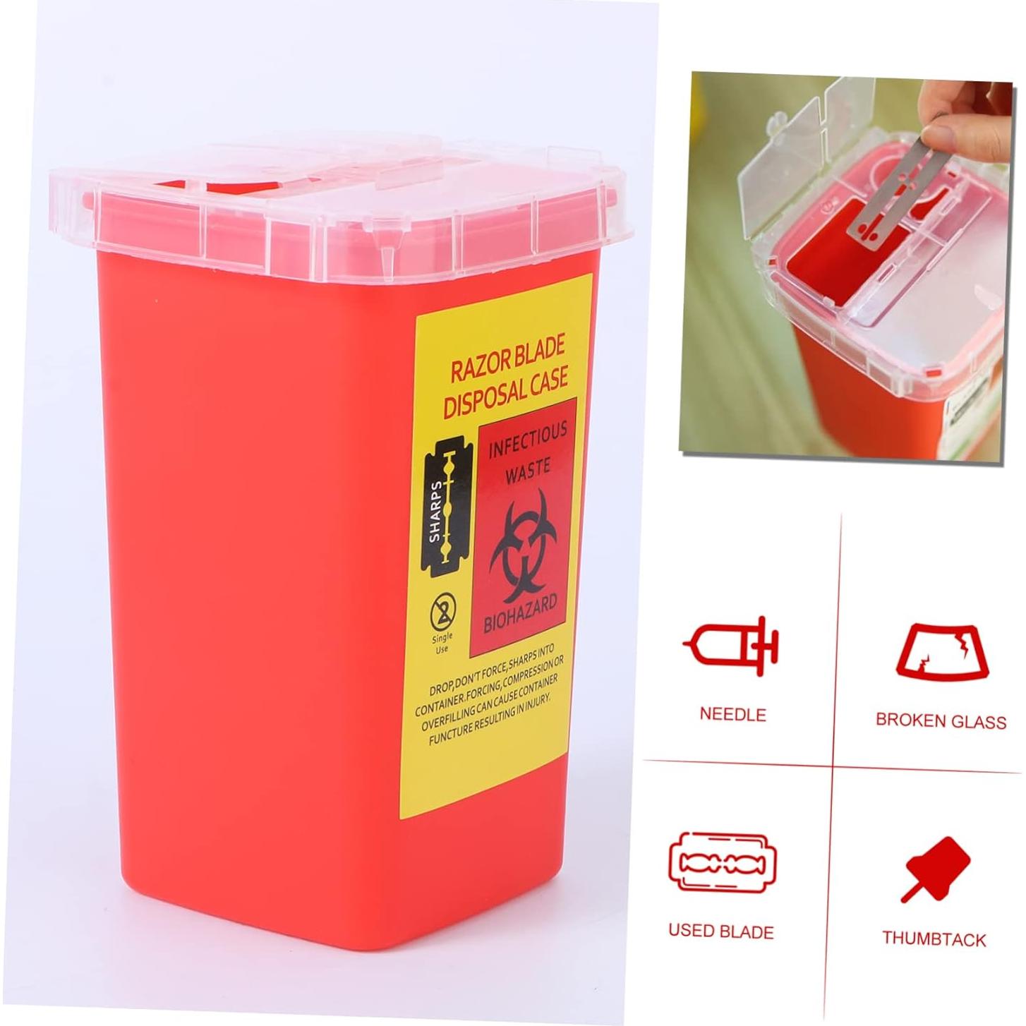 Contenedor de Desechos Cortantes Hemoton Rojo 5pcs 15.4x9.5cm