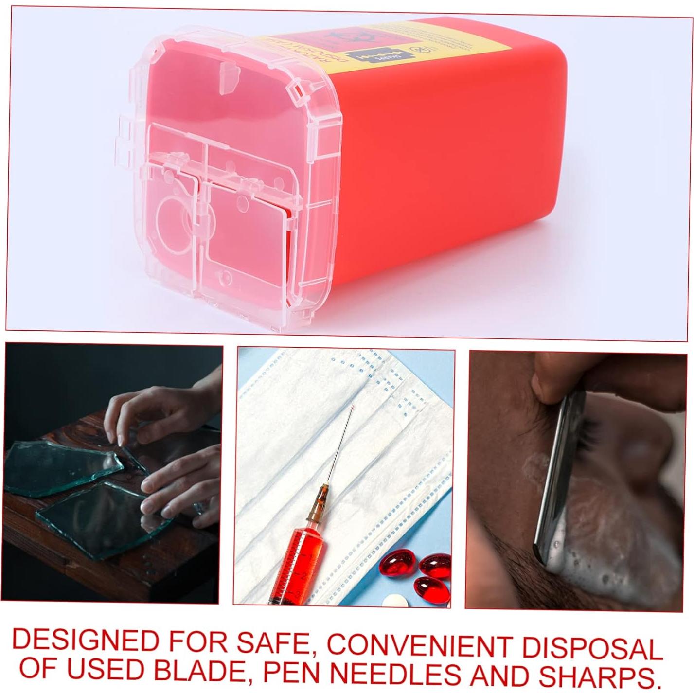 Contenedor de Desechos Cortantes Hemoton Rojo 5pcs 15.4x9.5cm