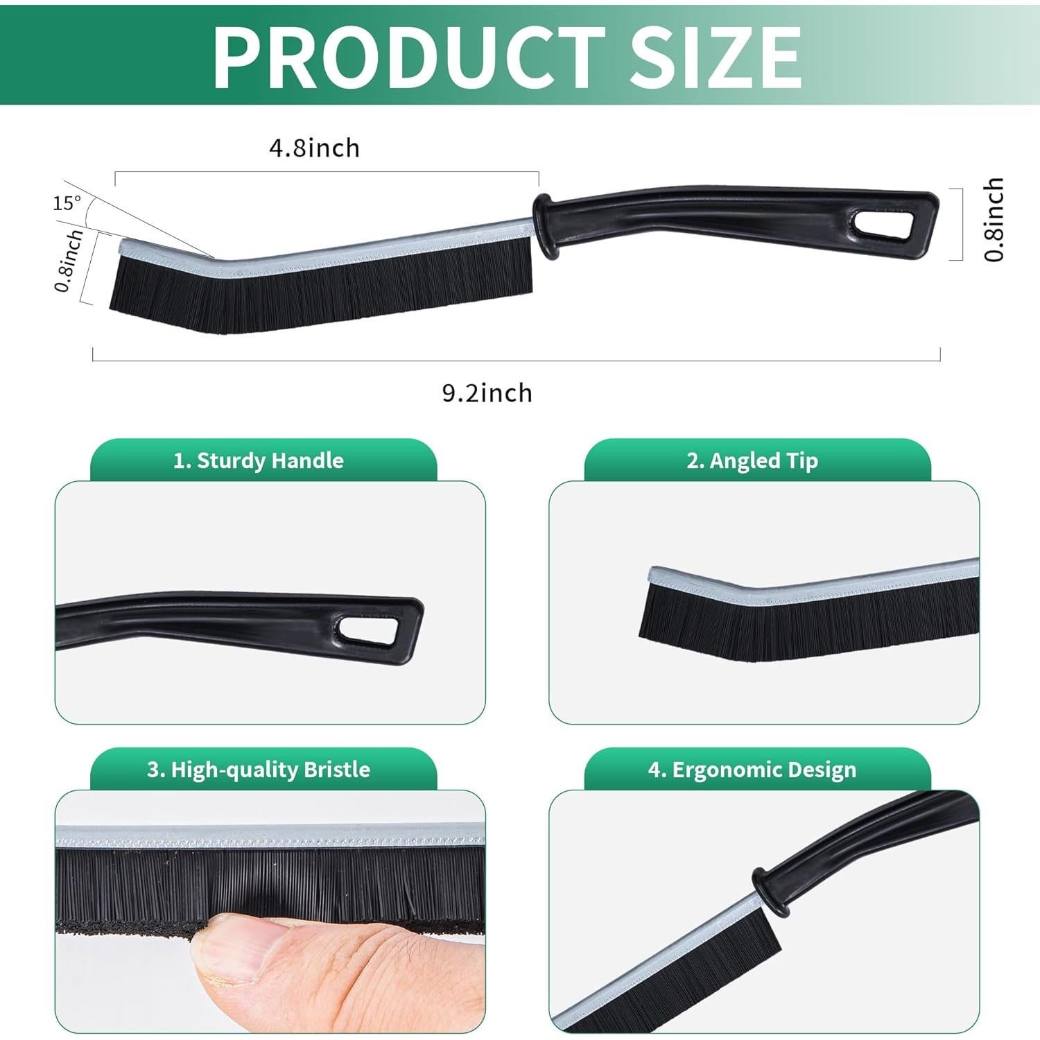 Paquete de 6 cepillos de limpieza de rincones Prelady - Cerdas duras