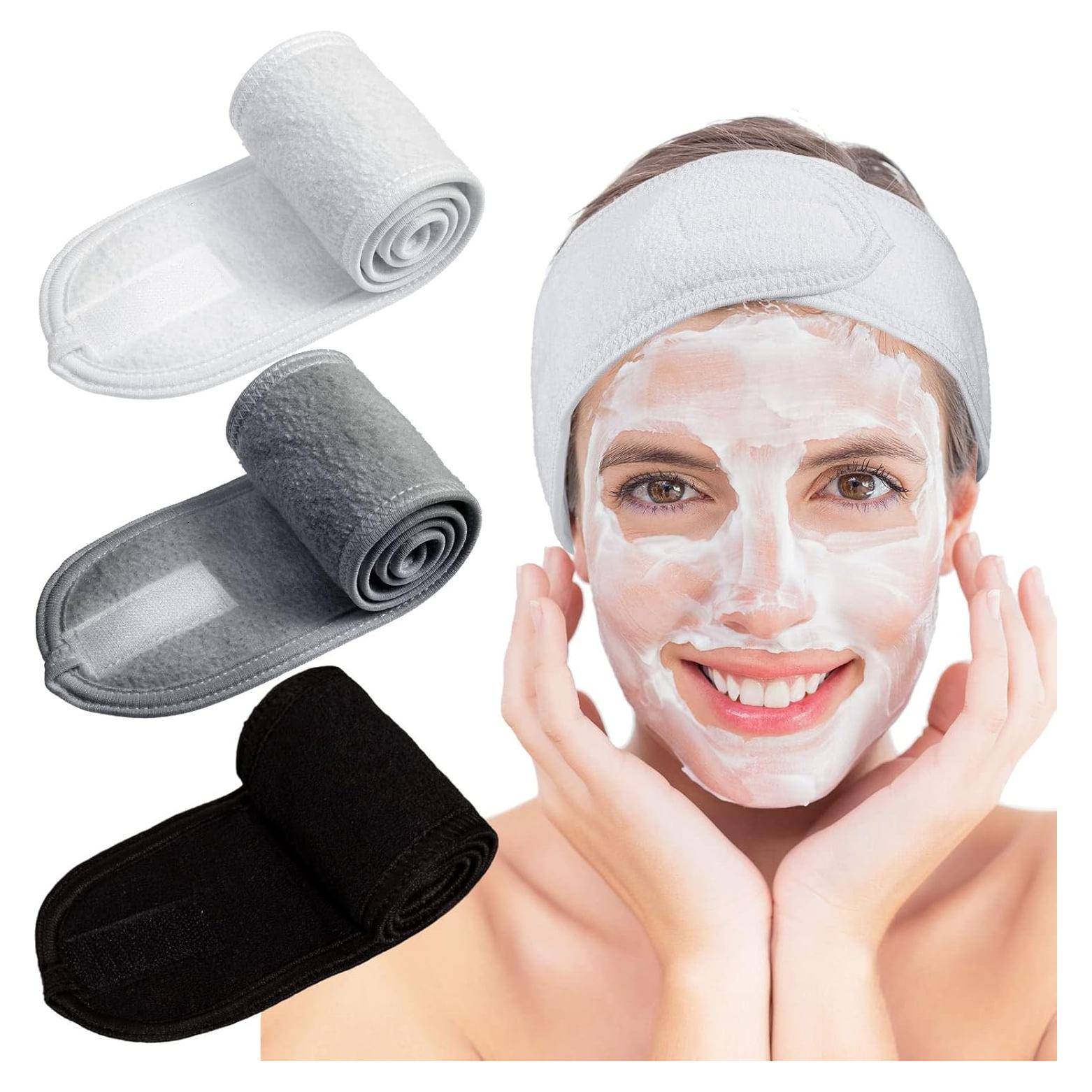 Cinta para la cabeza facial Whaline Spa 3 piezas - Suave y ajustable