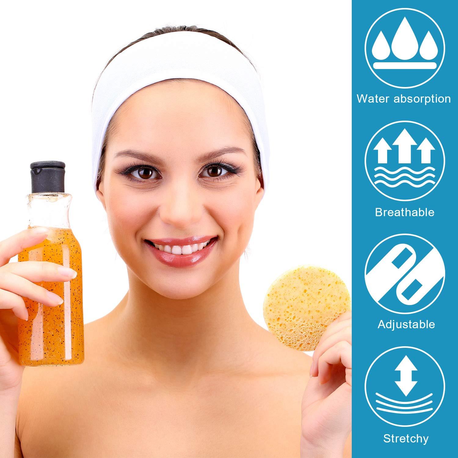 Cinta para la cabeza facial Whaline Spa 3 piezas - Suave y ajustable