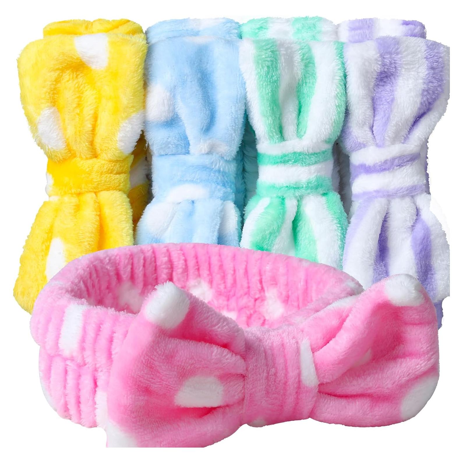 Diademas de Maquillaje Teenitor 5 Piezas Microfibra Colorida