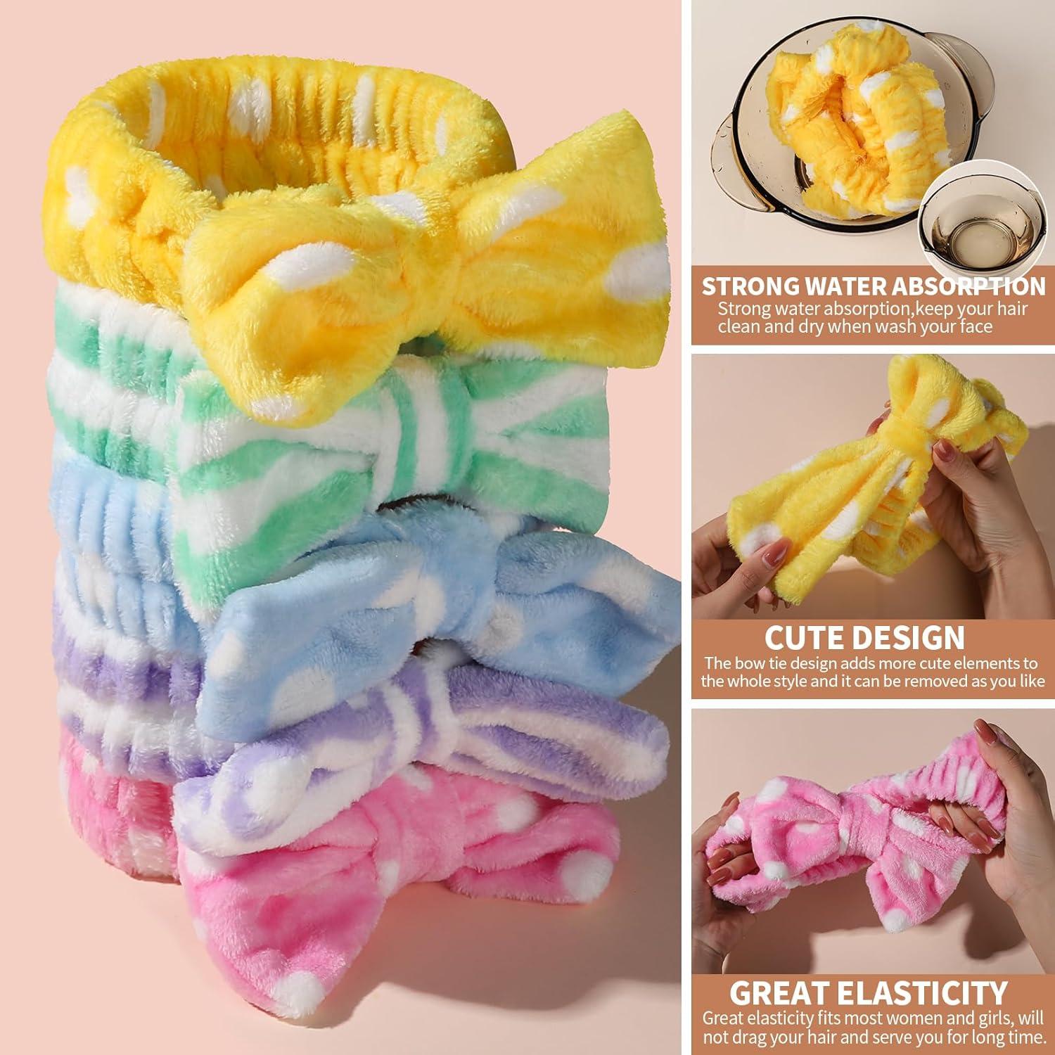 Diademas de Maquillaje Teenitor 5 Piezas Microfibra Colorida