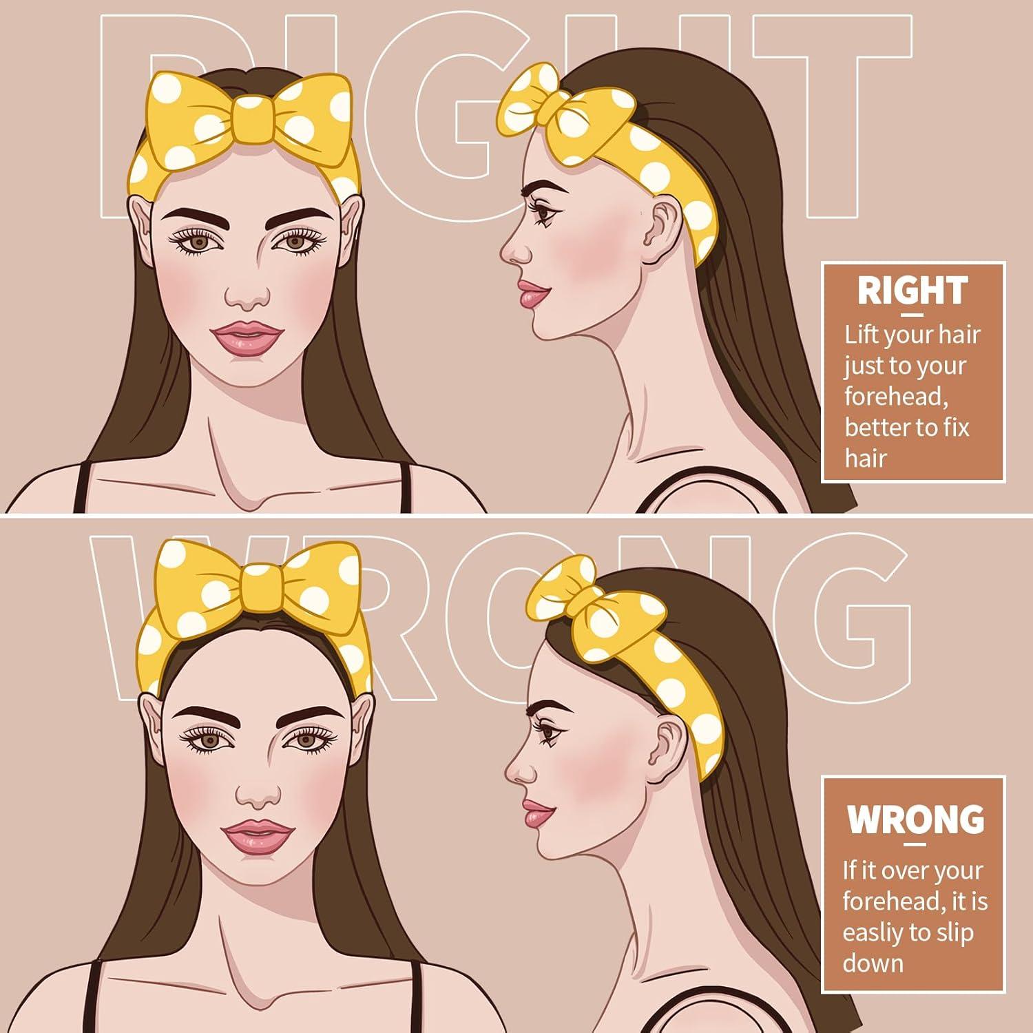 Diademas de Maquillaje Teenitor 5 Piezas Microfibra Colorida