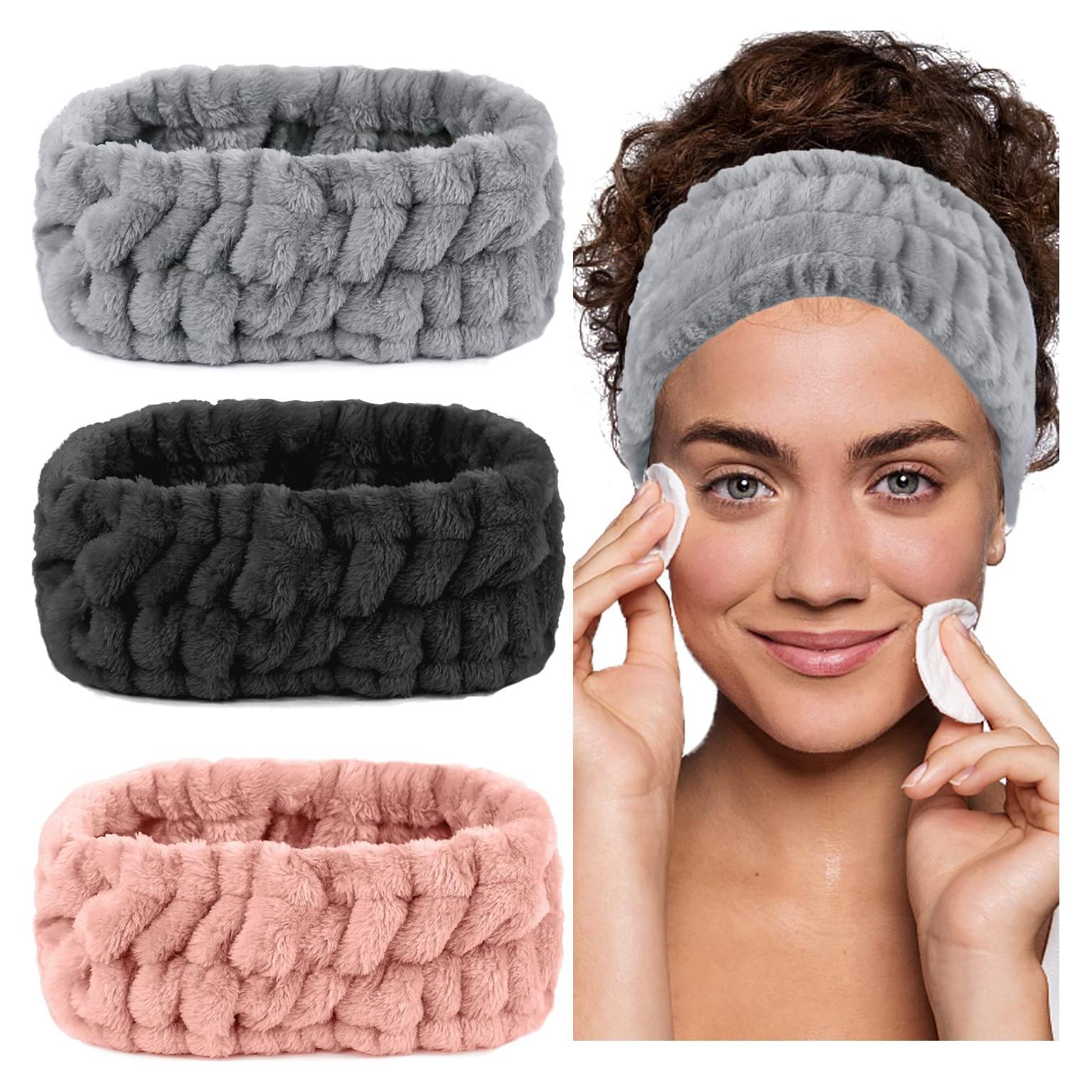 Diademas de Microfibra LAPOHI 3 Piezas para Cuidado Facial