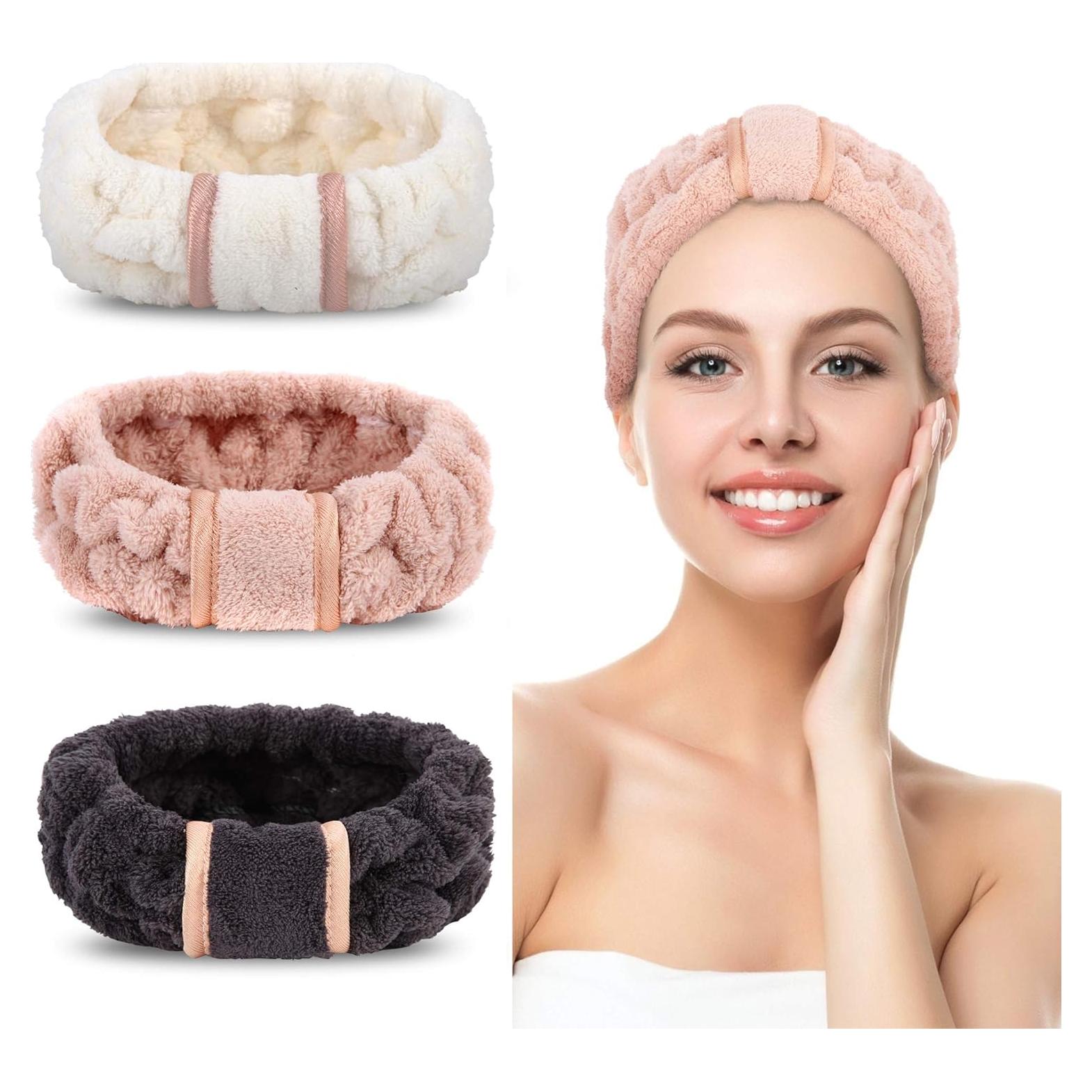 Paquete de 3 diademas de microfibra DOOBO para spa