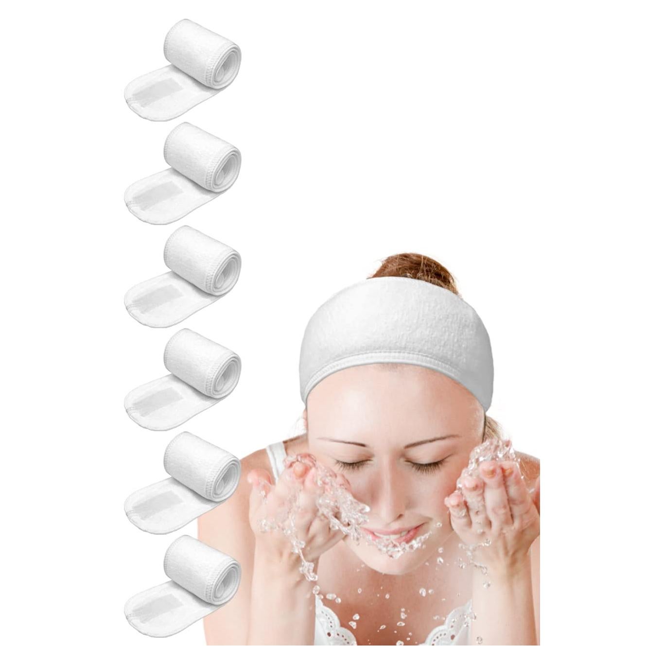 Banda para la cabeza EUICAE ajustable blanca para spa y deporte