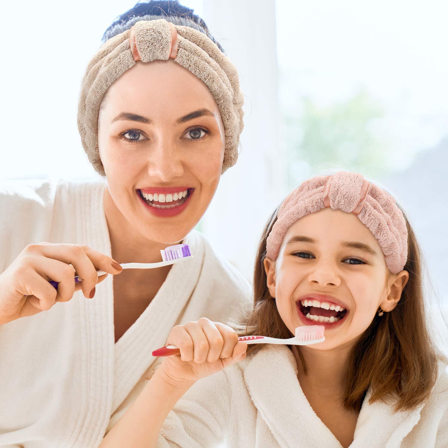 Diademas de Microfibra WILLBOND 4 Piezas para Maquillaje y Spa