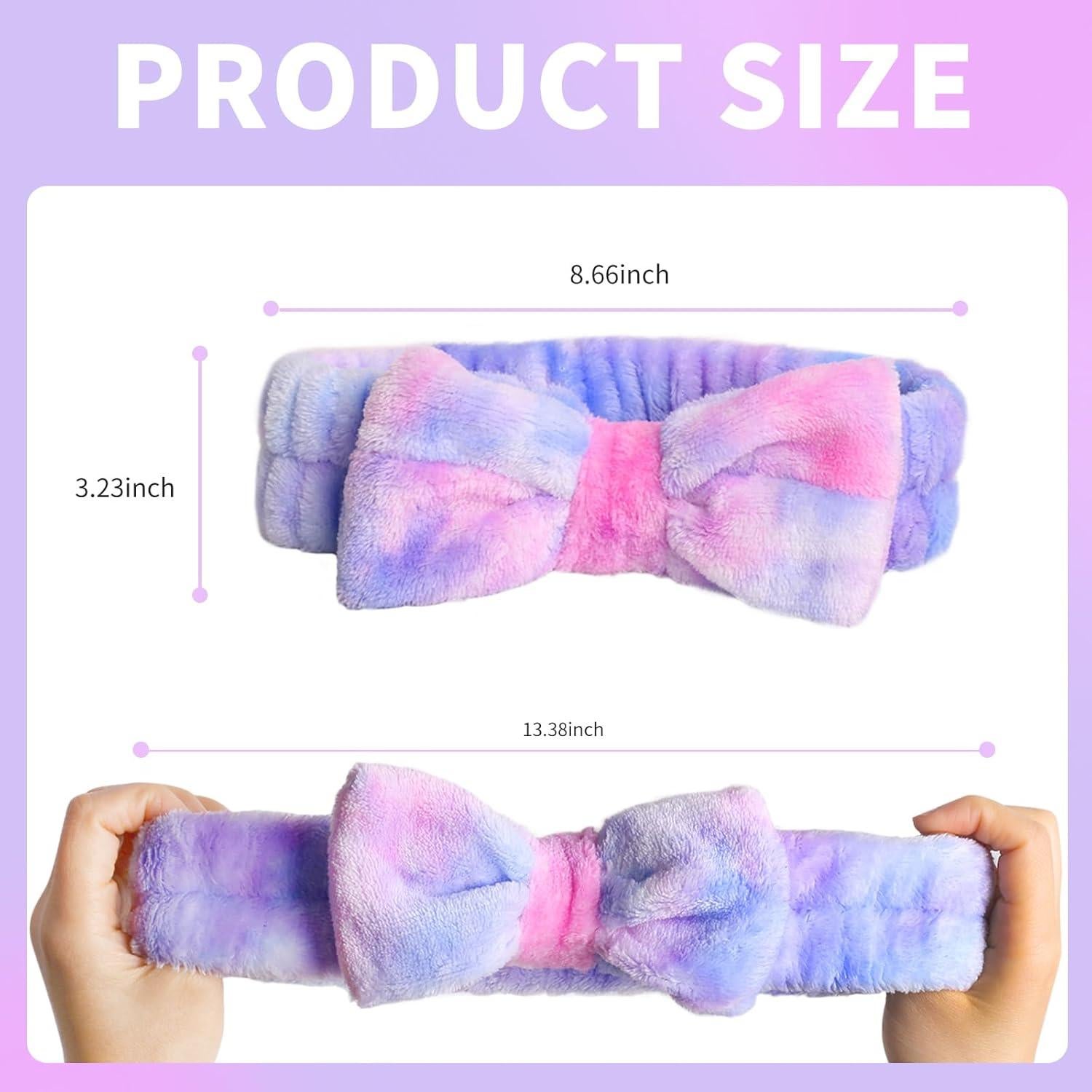 Banda de Maquillaje YGQQIY 2 Pcs Microfibra Rosa/Morado