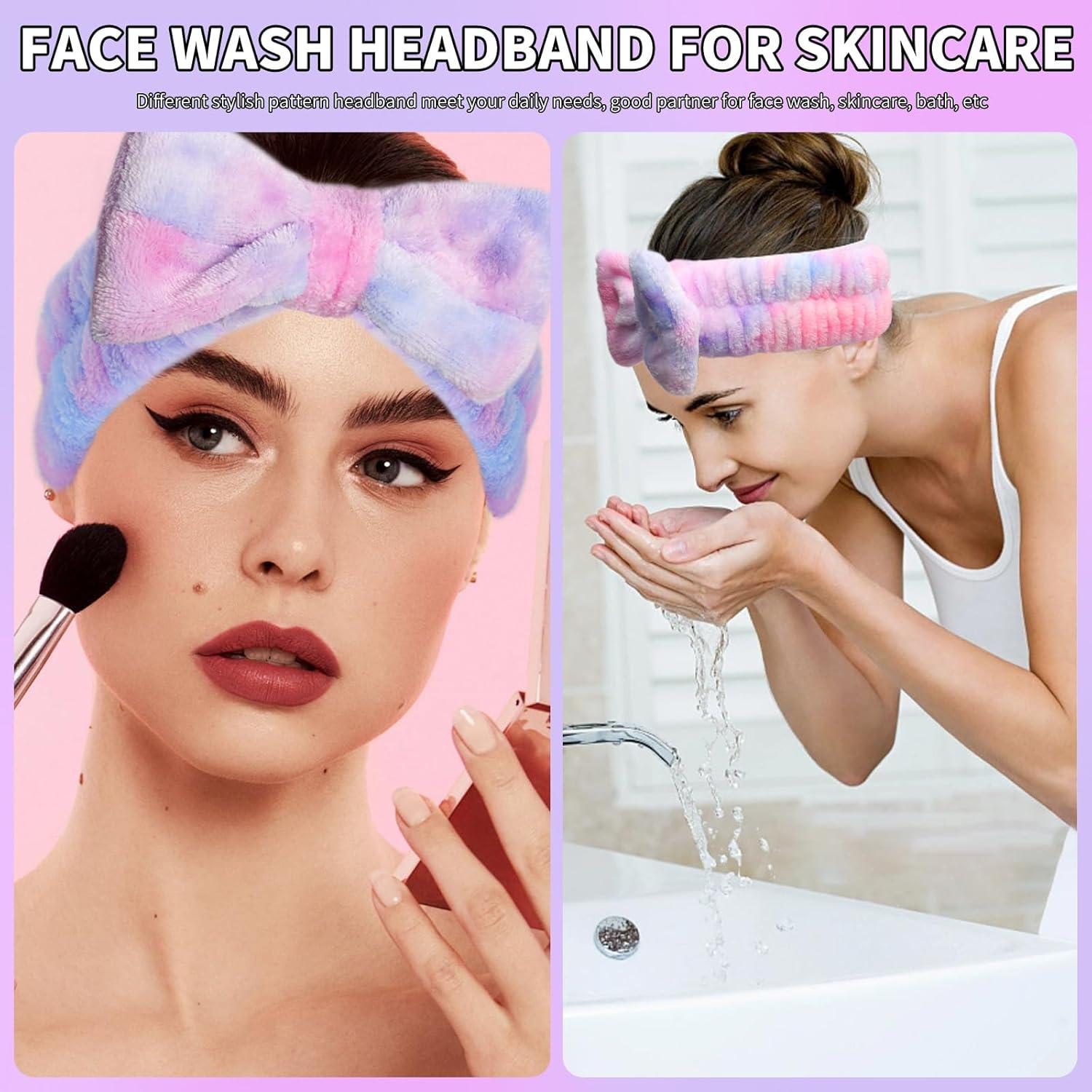 Banda de Maquillaje YGQQIY 2 Pcs Microfibra Rosa/Morado