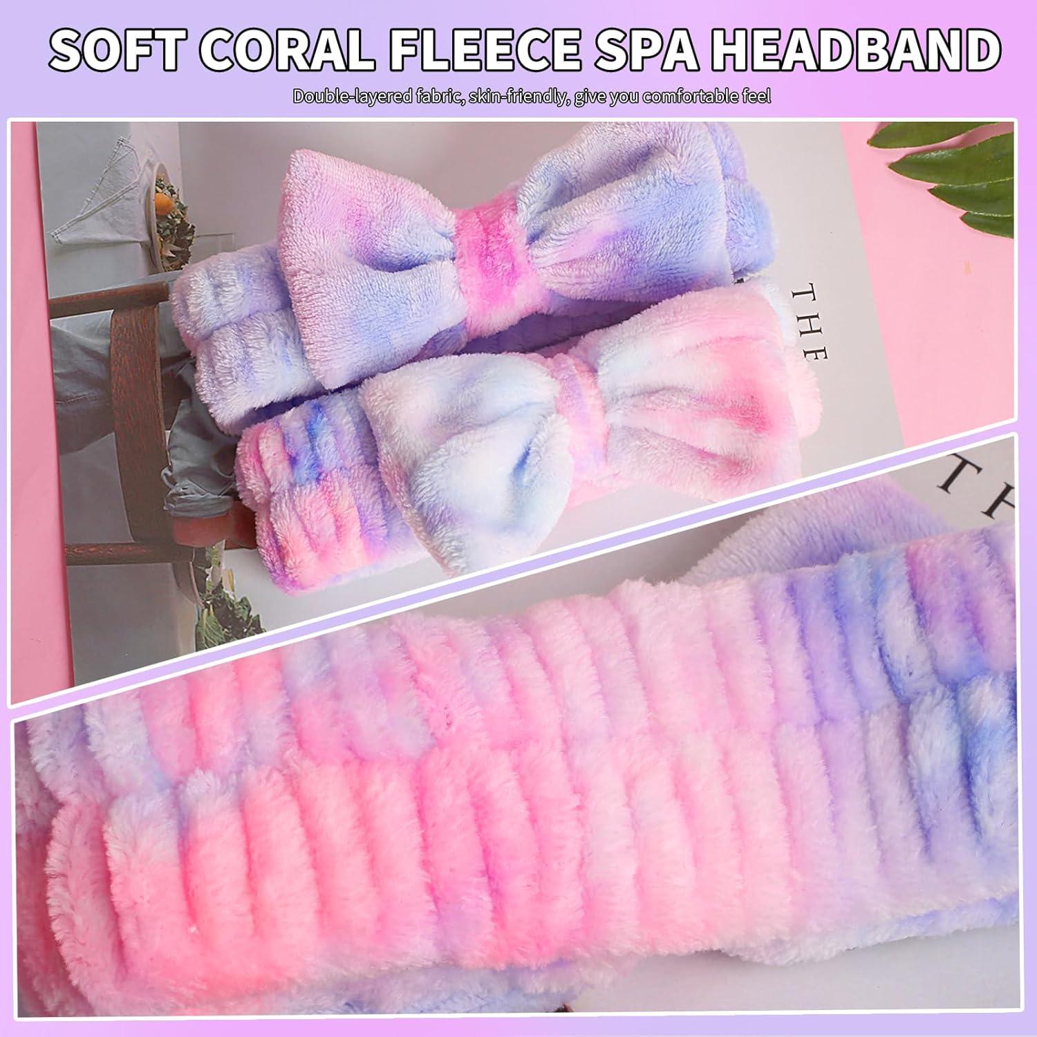 Banda de Maquillaje YGQQIY 2 Pcs Microfibra Rosa/Morado