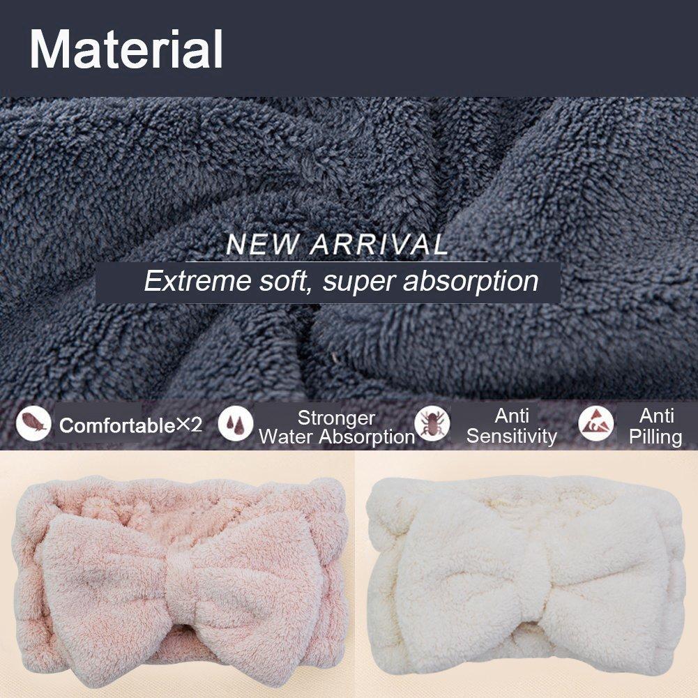 Diademas de Microfibra Chloven 2 Pack con Lazo Ajustable