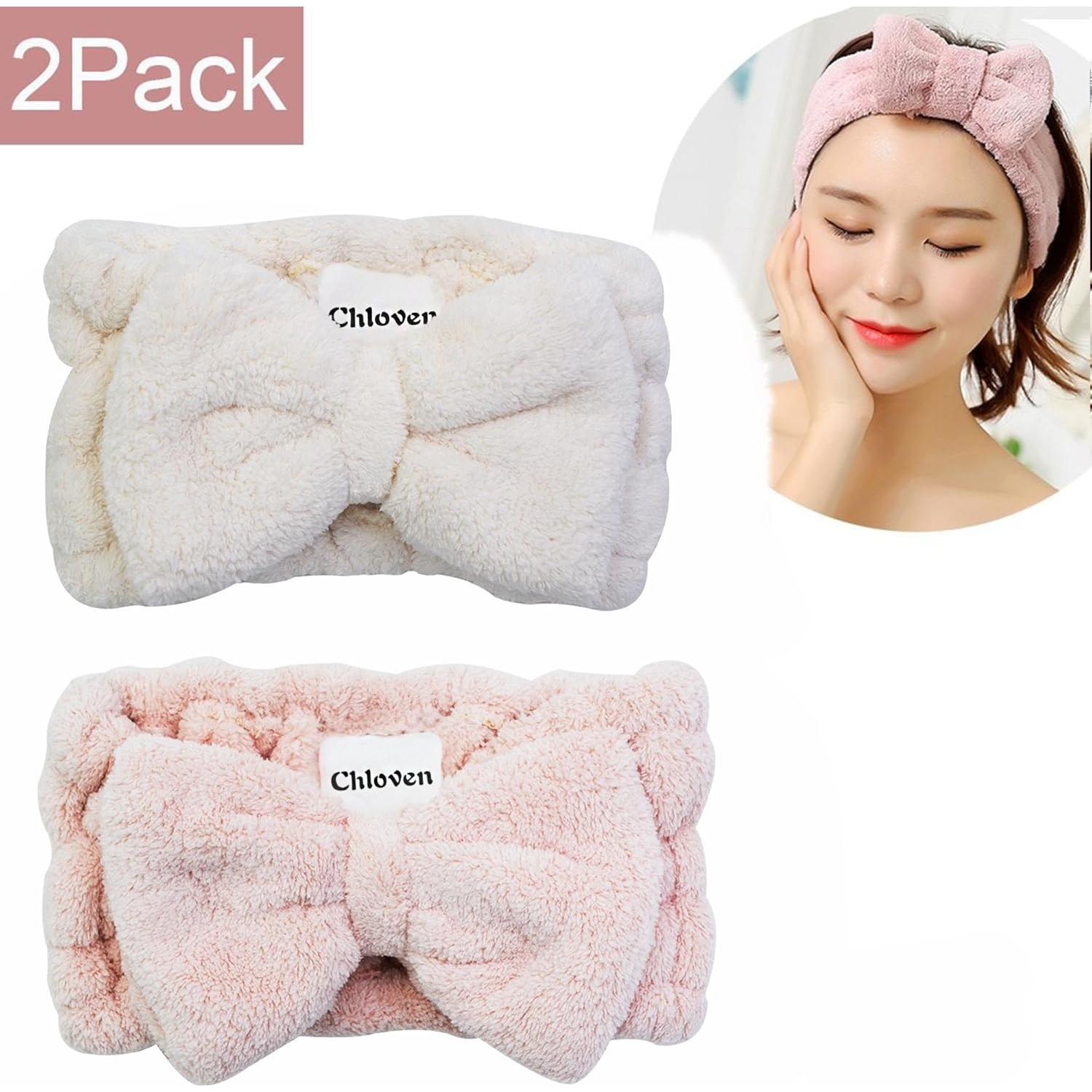 Diademas de Microfibra Chloven 2 Pack con Lazo Ajustable