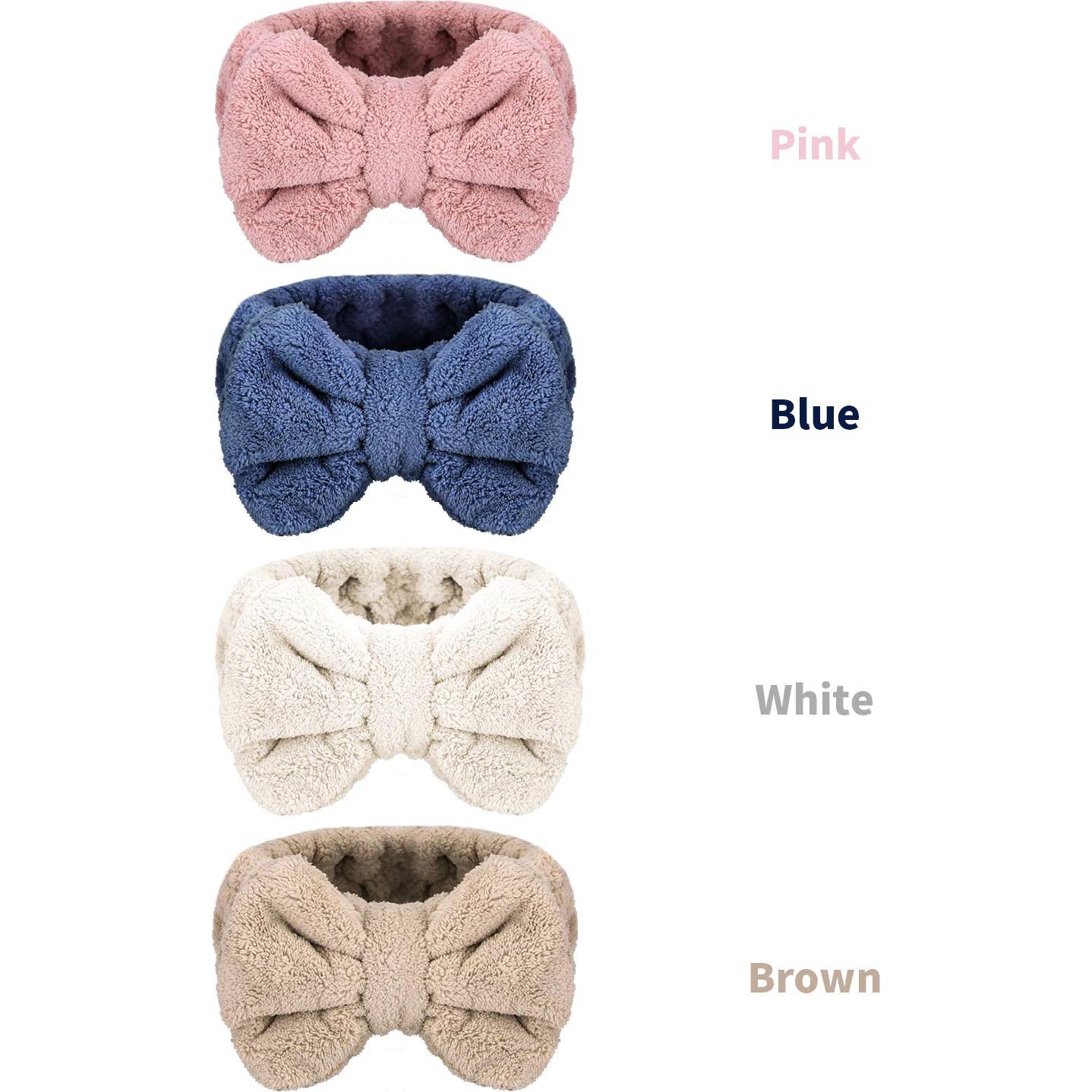 Paquete de 4 Diademas de Microfibra Senkary para Maquillaje