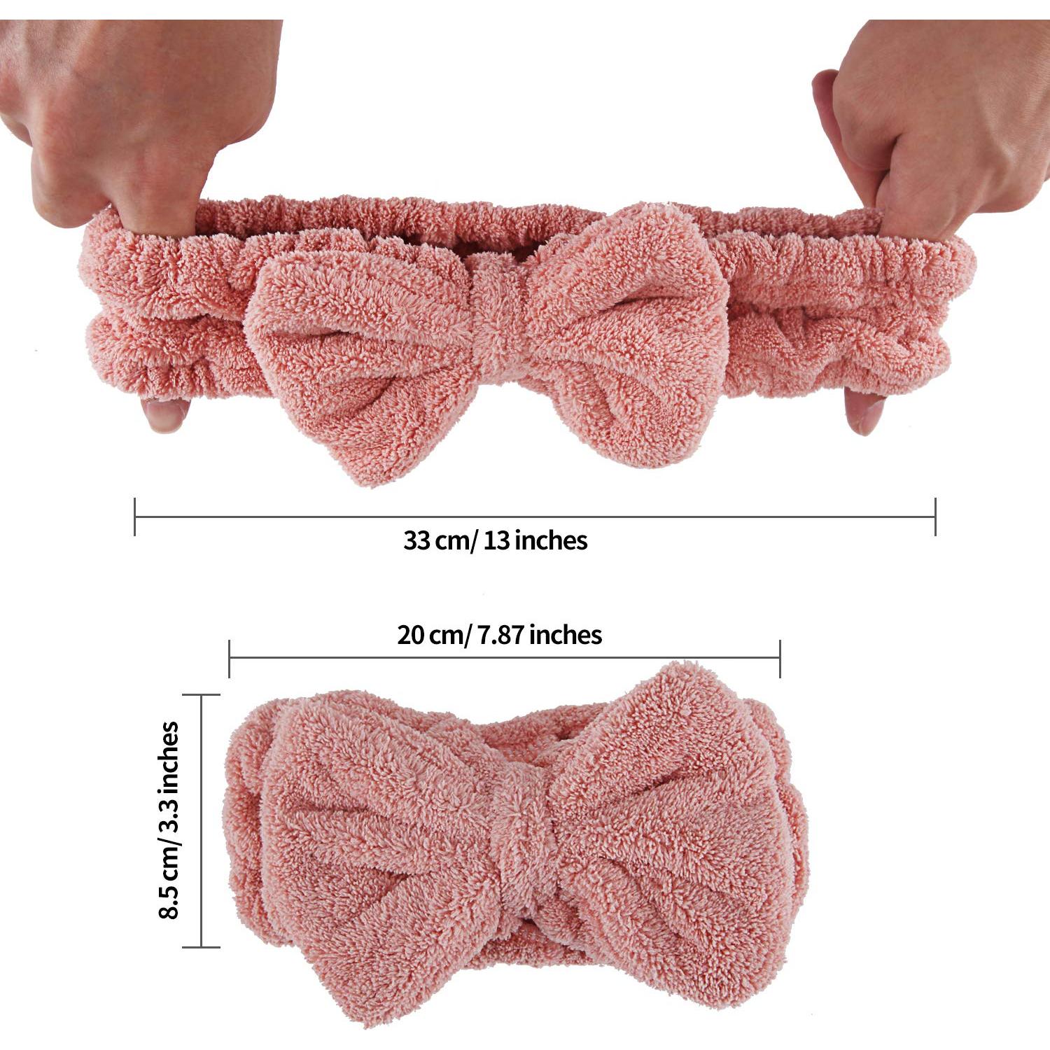 Paquete de 4 Diademas de Microfibra Senkary para Maquillaje