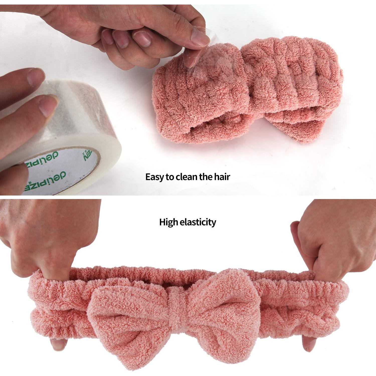 Paquete de 4 Diademas de Microfibra Senkary para Maquillaje