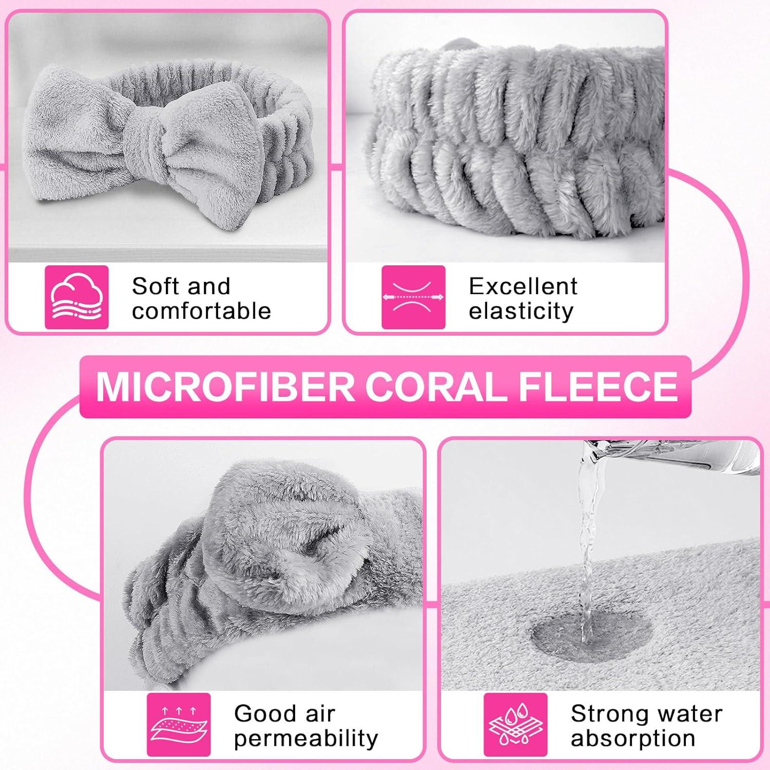 8 Bandas de Lavado de Cara SLNZAPTY Microfibra Multicolor