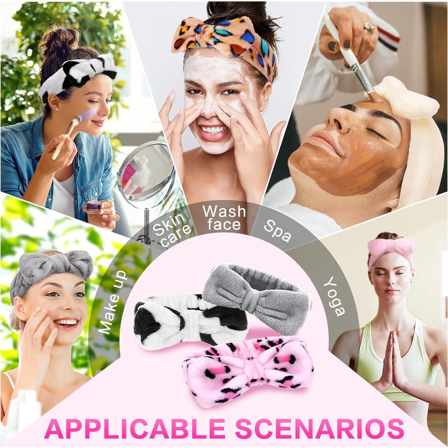 8 Bandas de Lavado de Cara SLNZAPTY Microfibra Multicolor