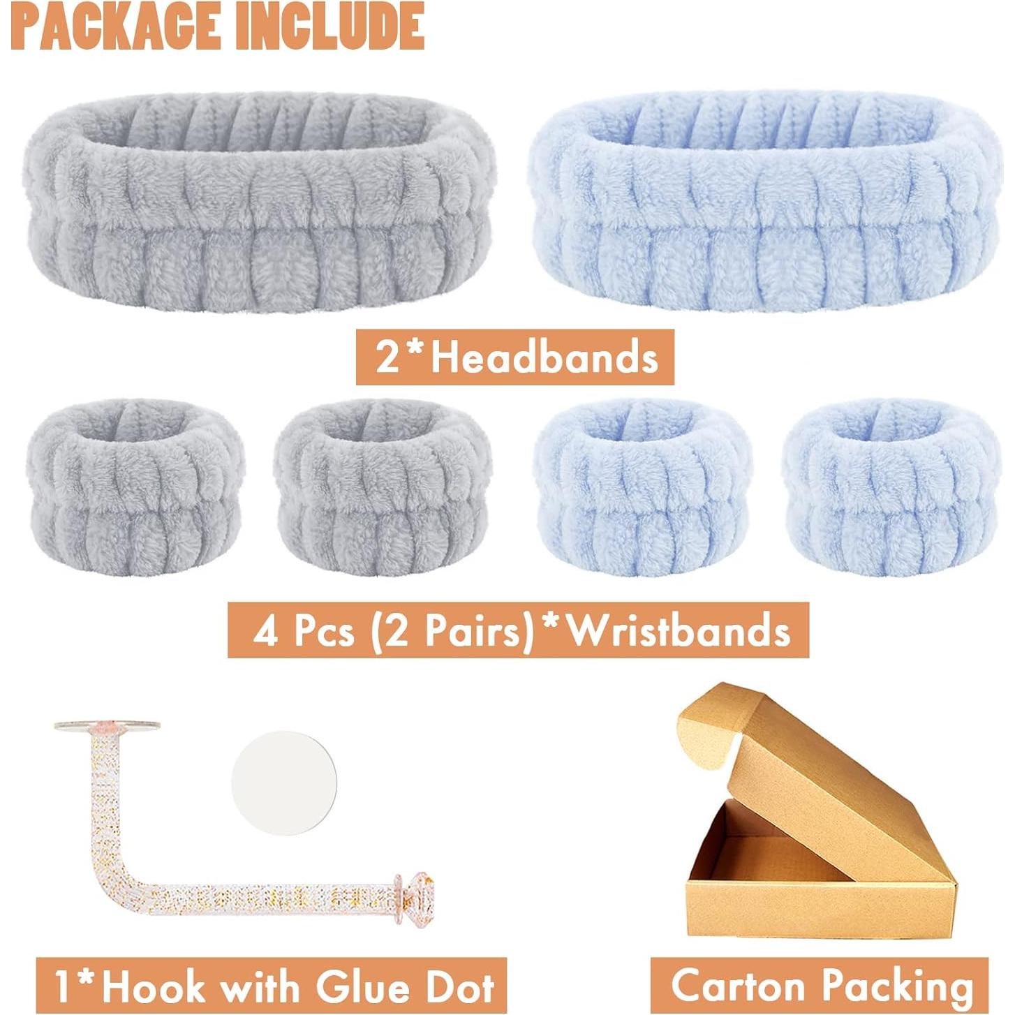 Juego de diadema y pulseras CERETIA para lavar la cara