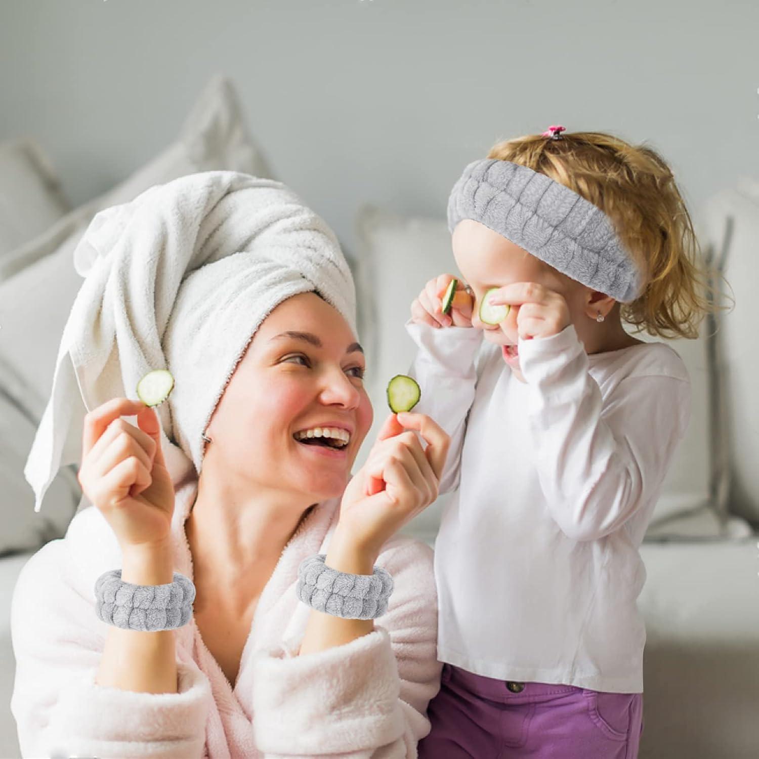 Juego de diadema y pulseras CERETIA para lavar la cara