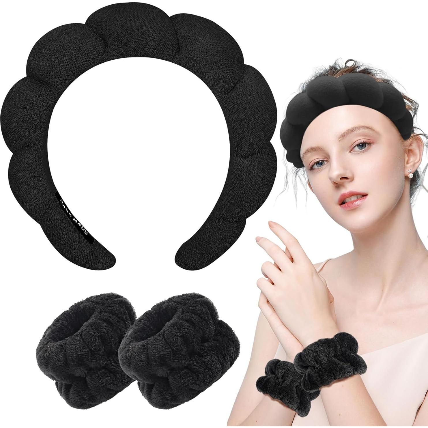 Banda de Spa Zkptops para el Cabello y Pulsera de Maquillaje