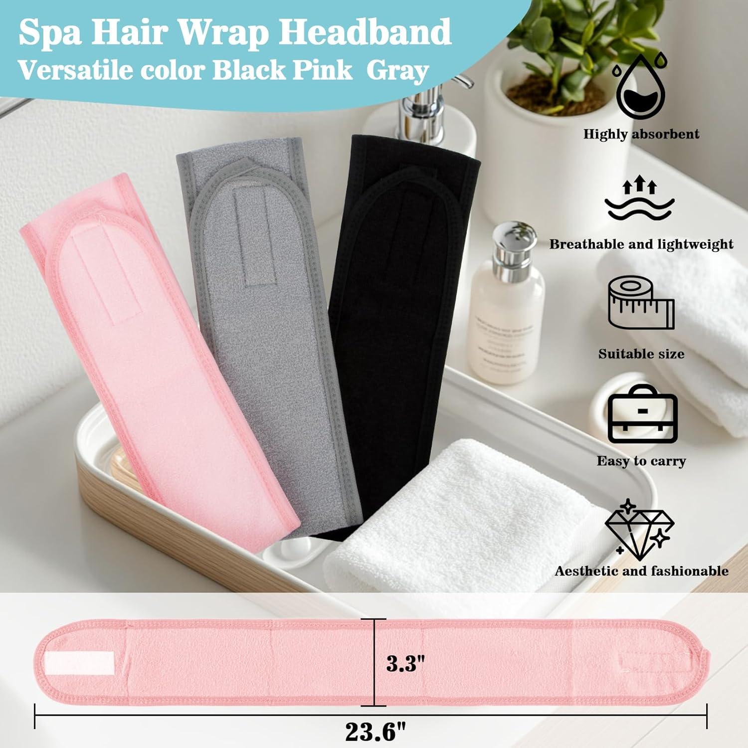 Diadema Facial de Spa YYZ - 3PCS Microfibra Ajustable