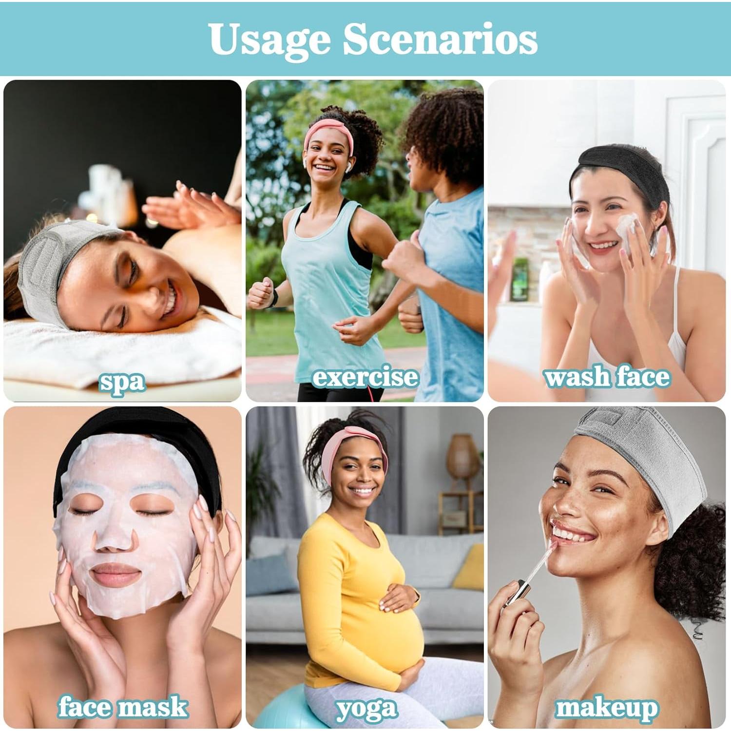 Diadema Facial de Spa YYZ - 3PCS Microfibra Ajustable