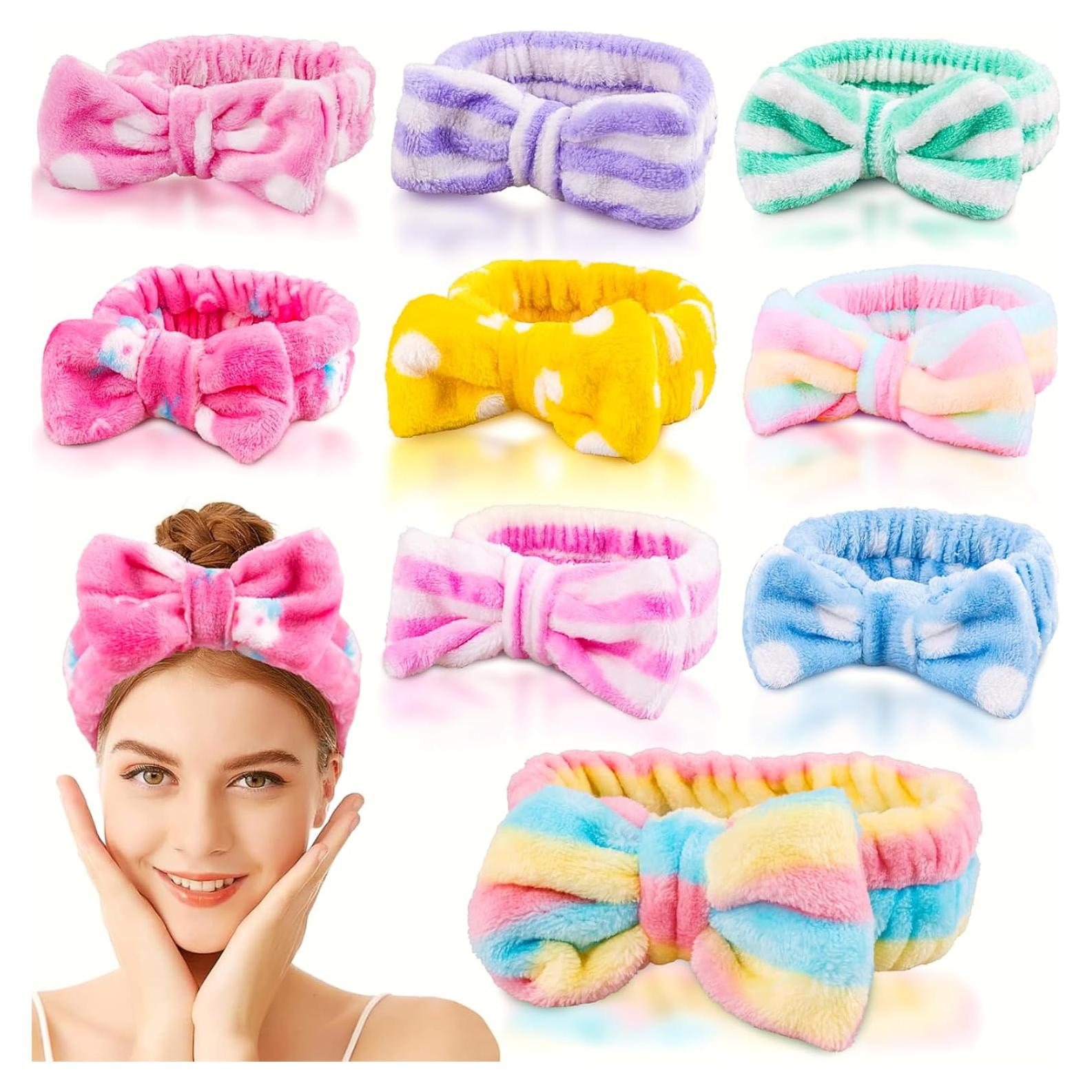 Diadema de Cuidado de la Piel MEQHUO - 9 Piezas Microfibra