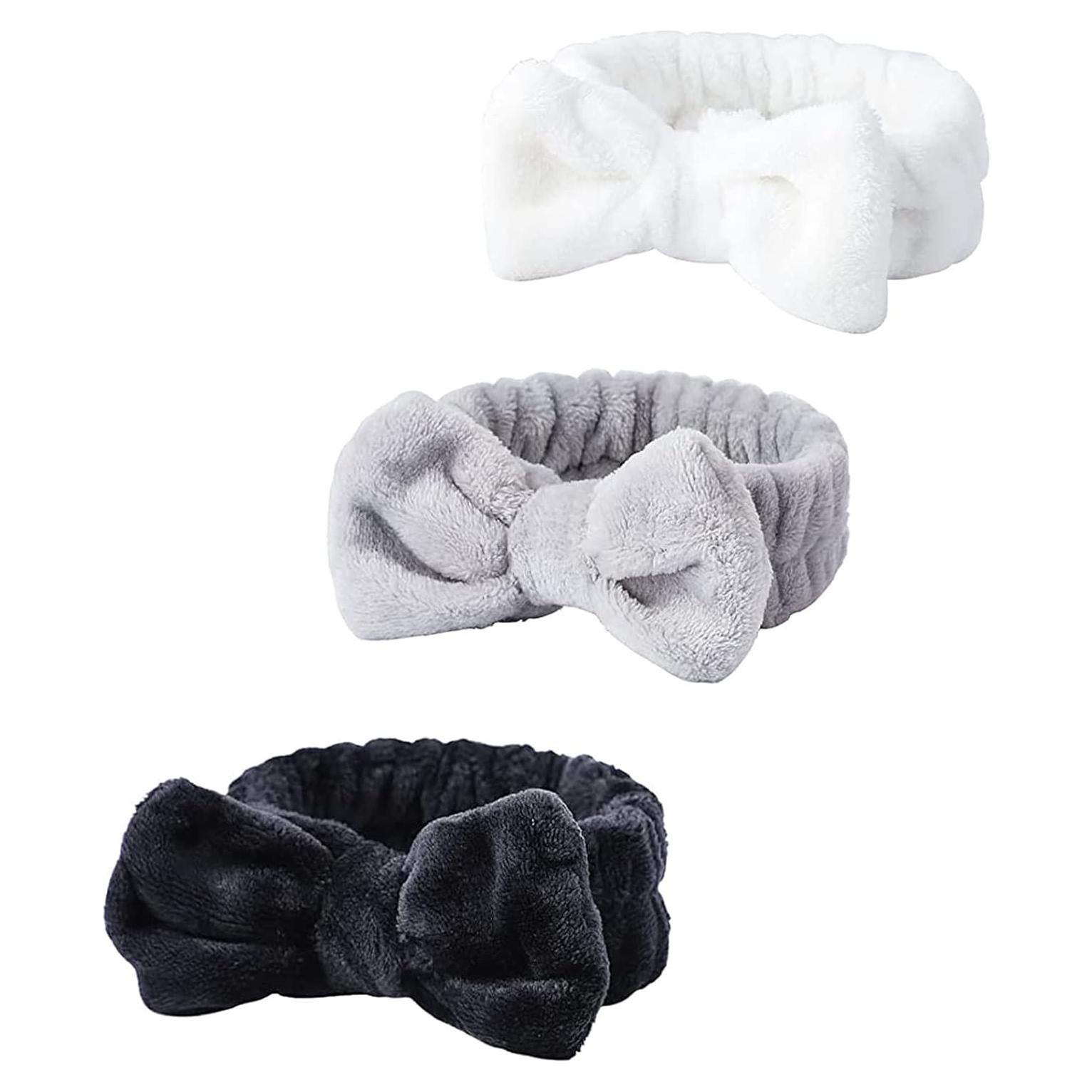 Diadema de Spa WSYUB 3 Piezas Lazo Suave para Maquillaje