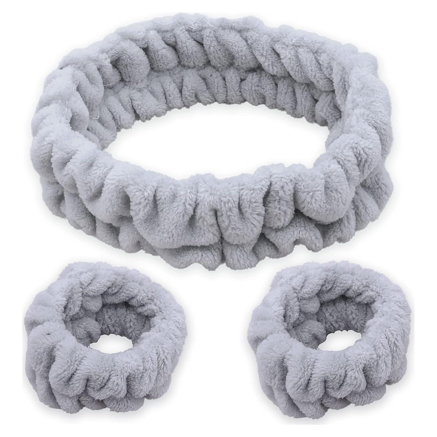 Banda para la cabeza y muñequeras FROG SAC gris para cuidado facial