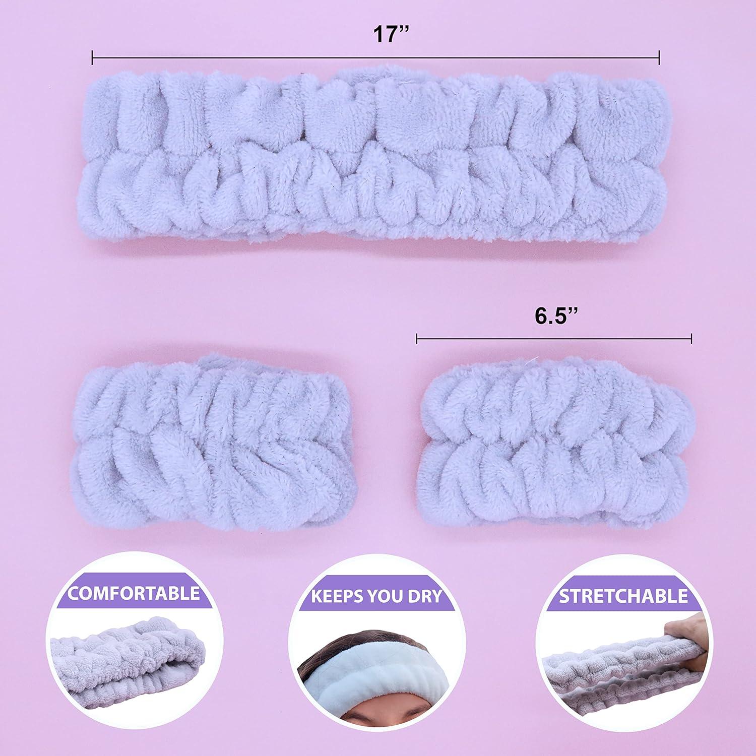 Banda para la cabeza y muñequeras FROG SAC gris para cuidado facial