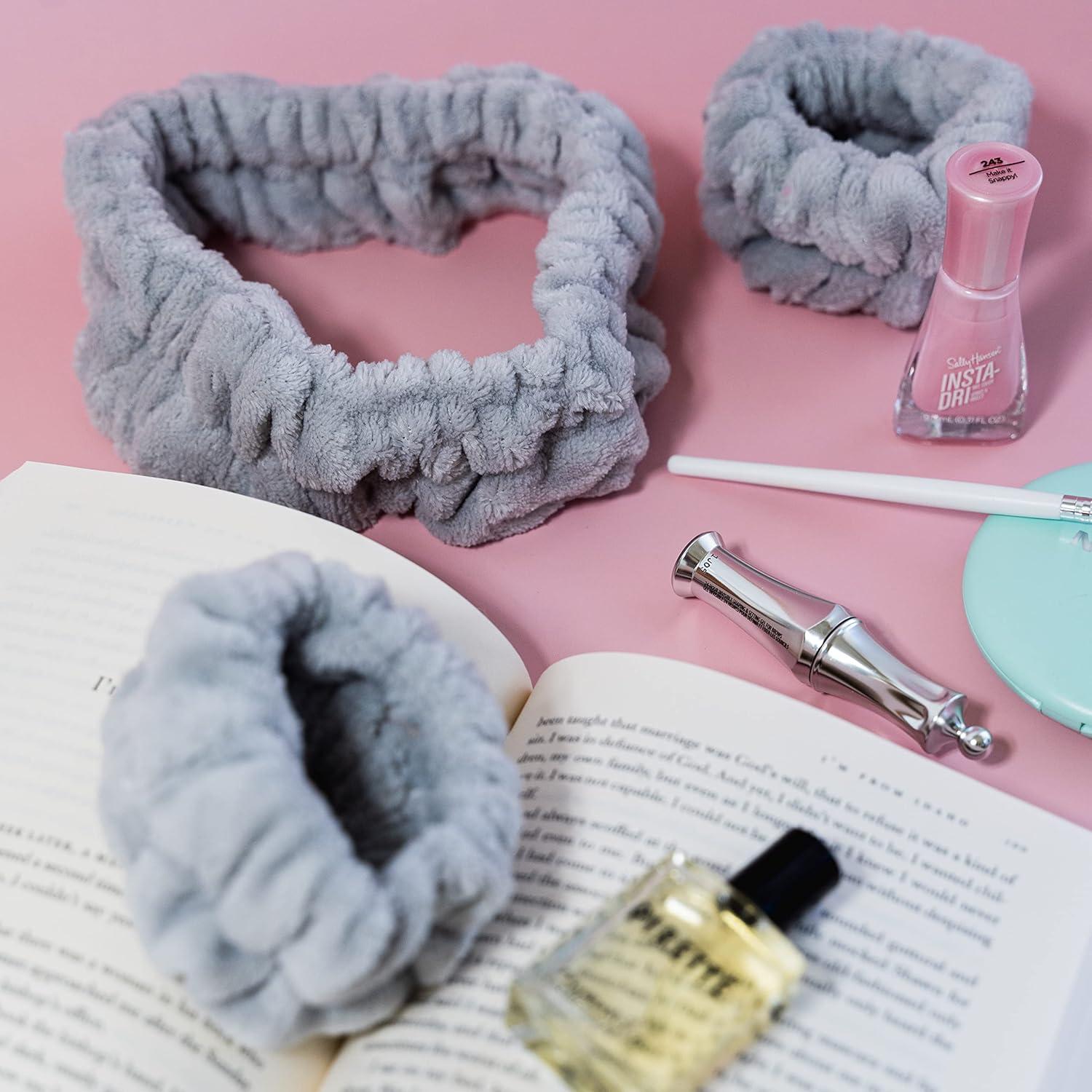 Banda para la cabeza y muñequeras FROG SAC gris para cuidado facial