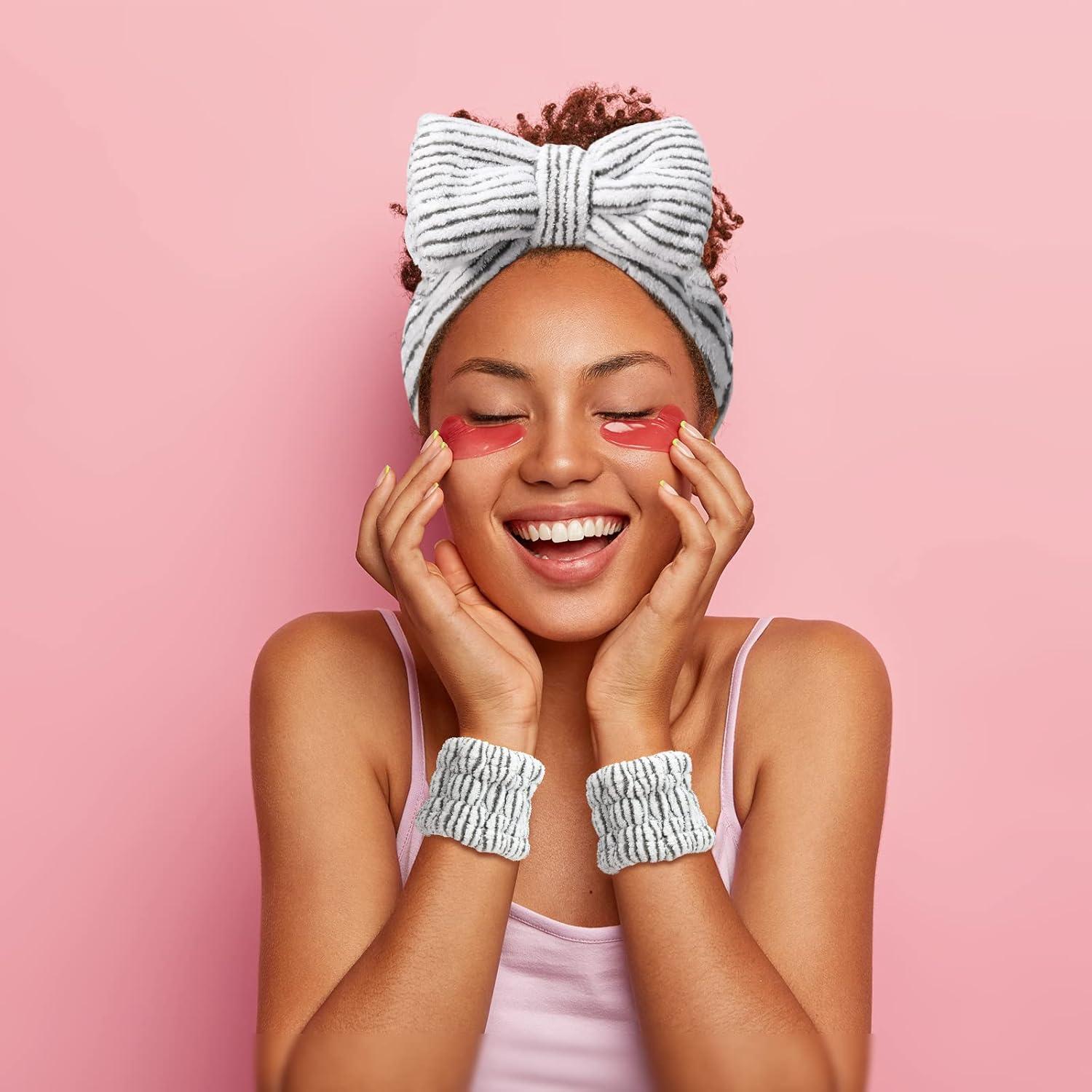 Cinta de Spa y Muñequera Hanaive para Lavar la Cara