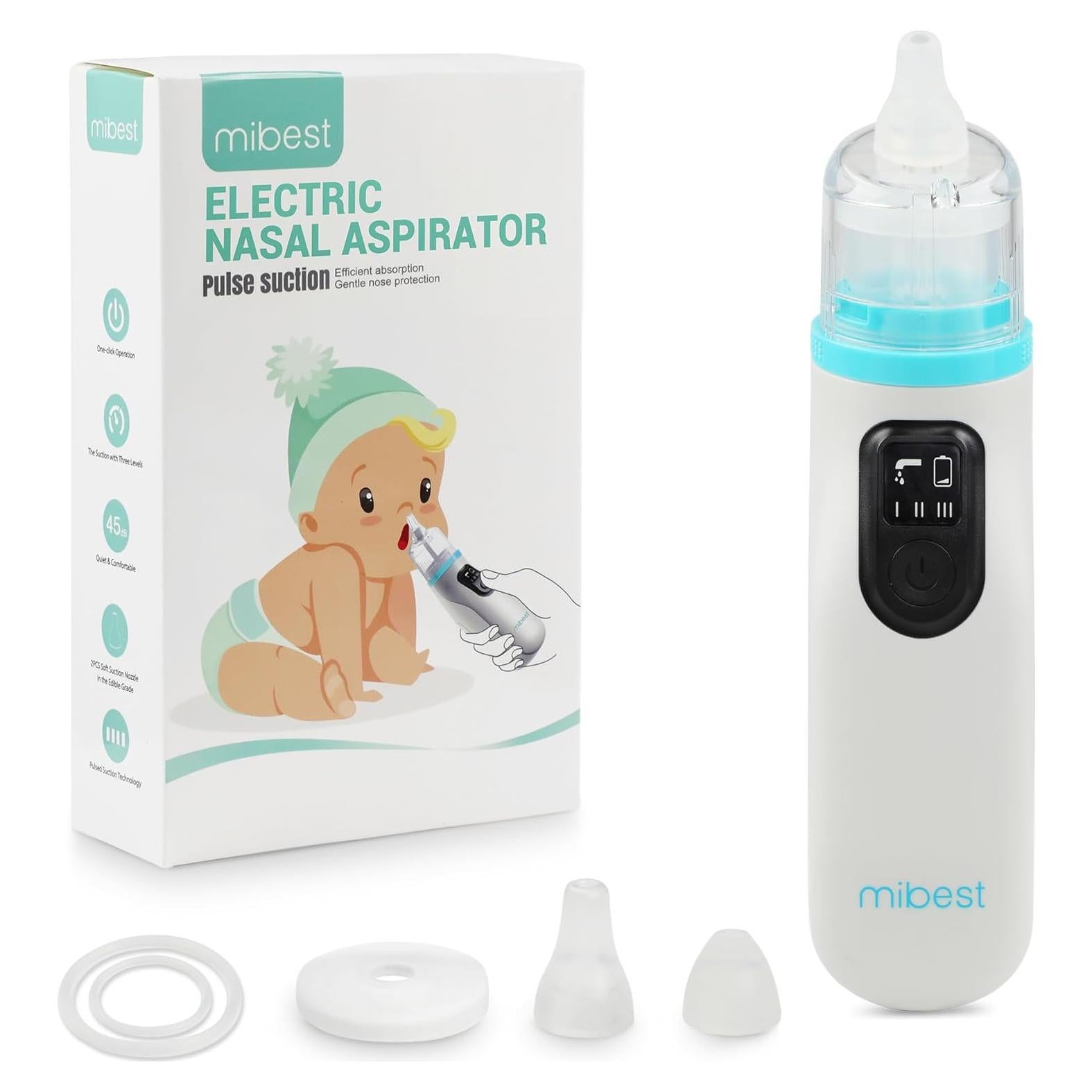 Aspirador Nasal Eléctrico Mibest NA-002 para Bebé - Silencioso y Ergonómico