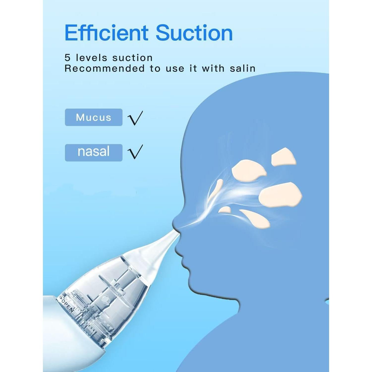 Aspirador Nasal Eléctrico para Bebés X-Bosak BC026 con 5 Niveles