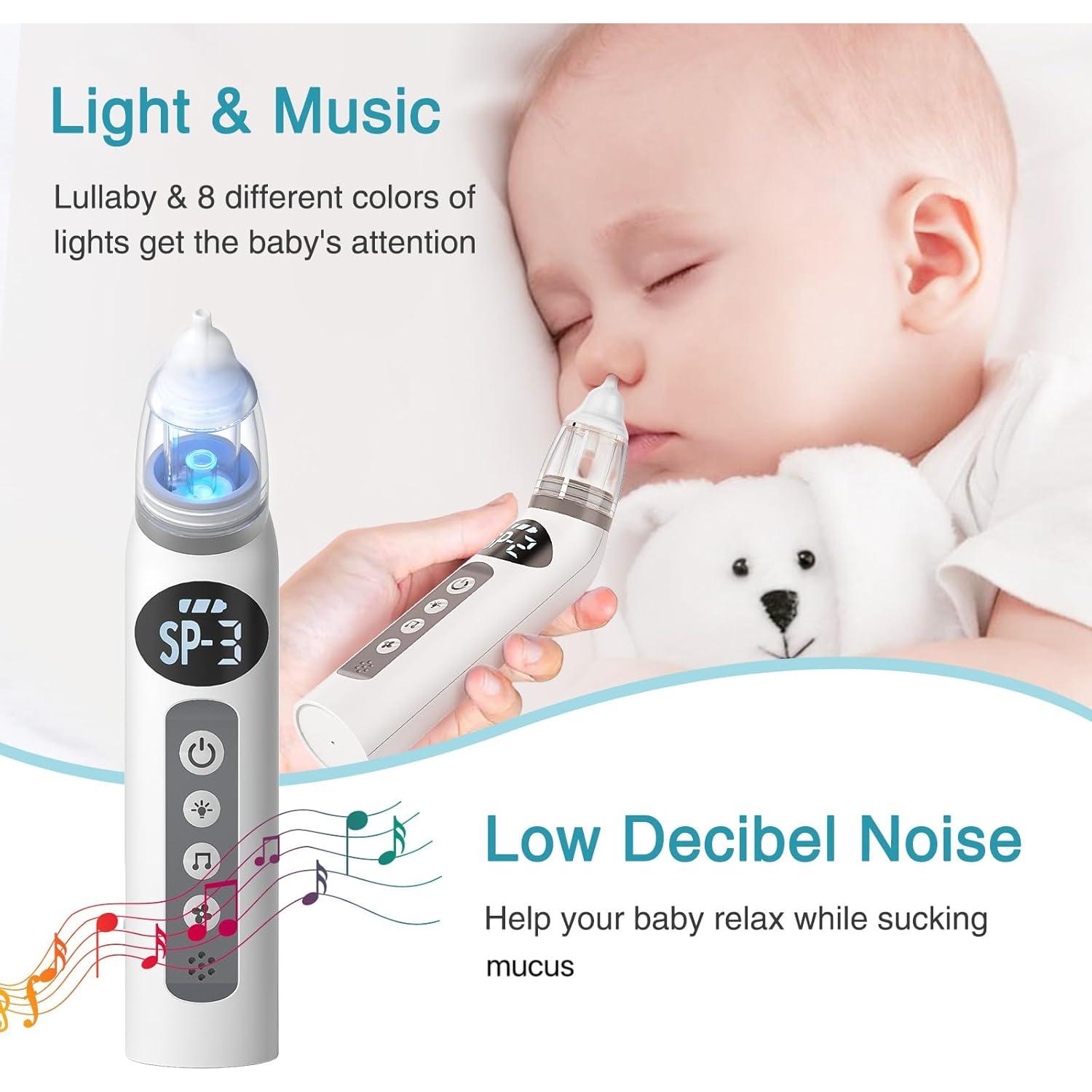 Aspirador Nasal Eléctrico Bivni Baby IPX7 con 3 Puntas