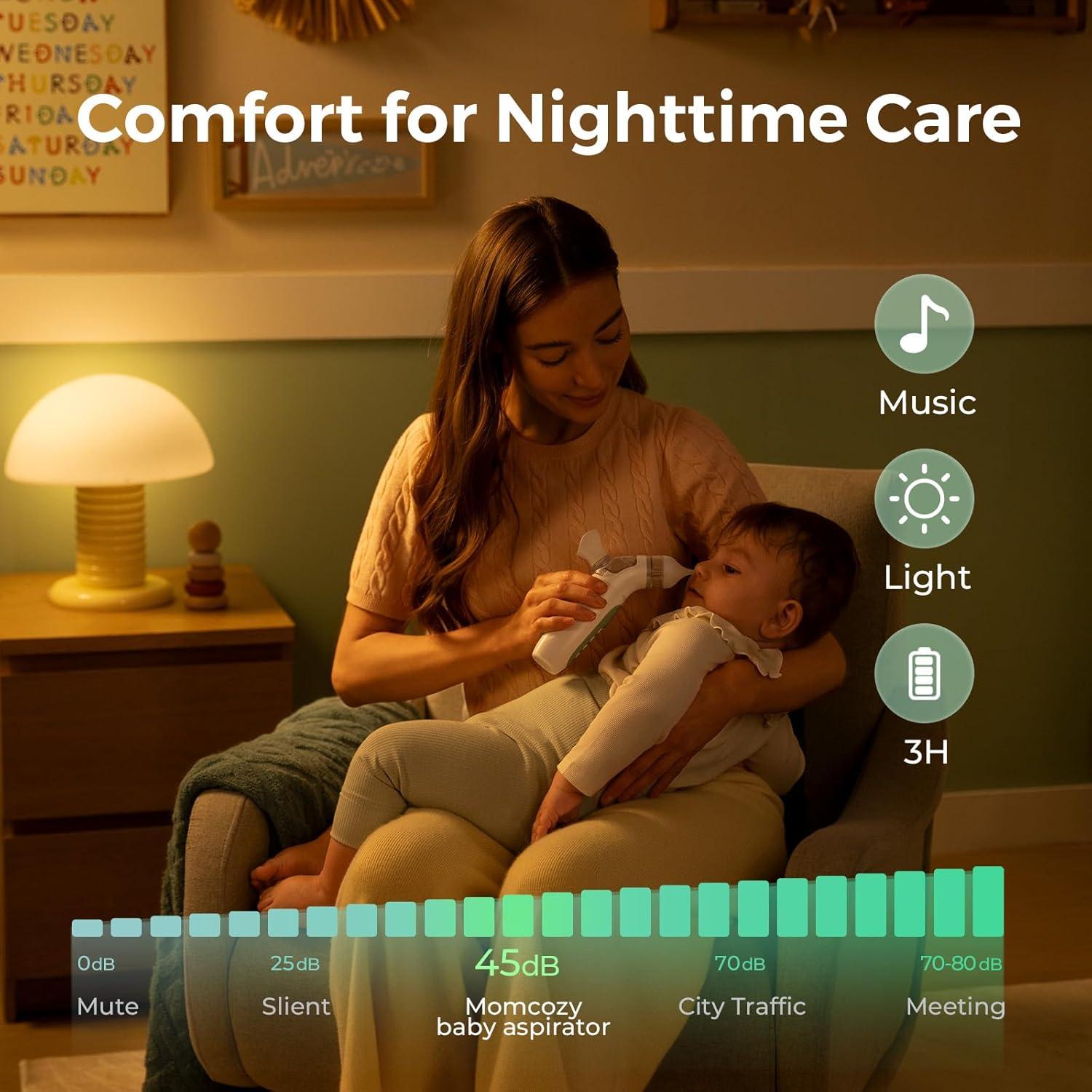 Aspirador Nasal Eléctrico 2-en-1 Momcozy con Spray 65kPa