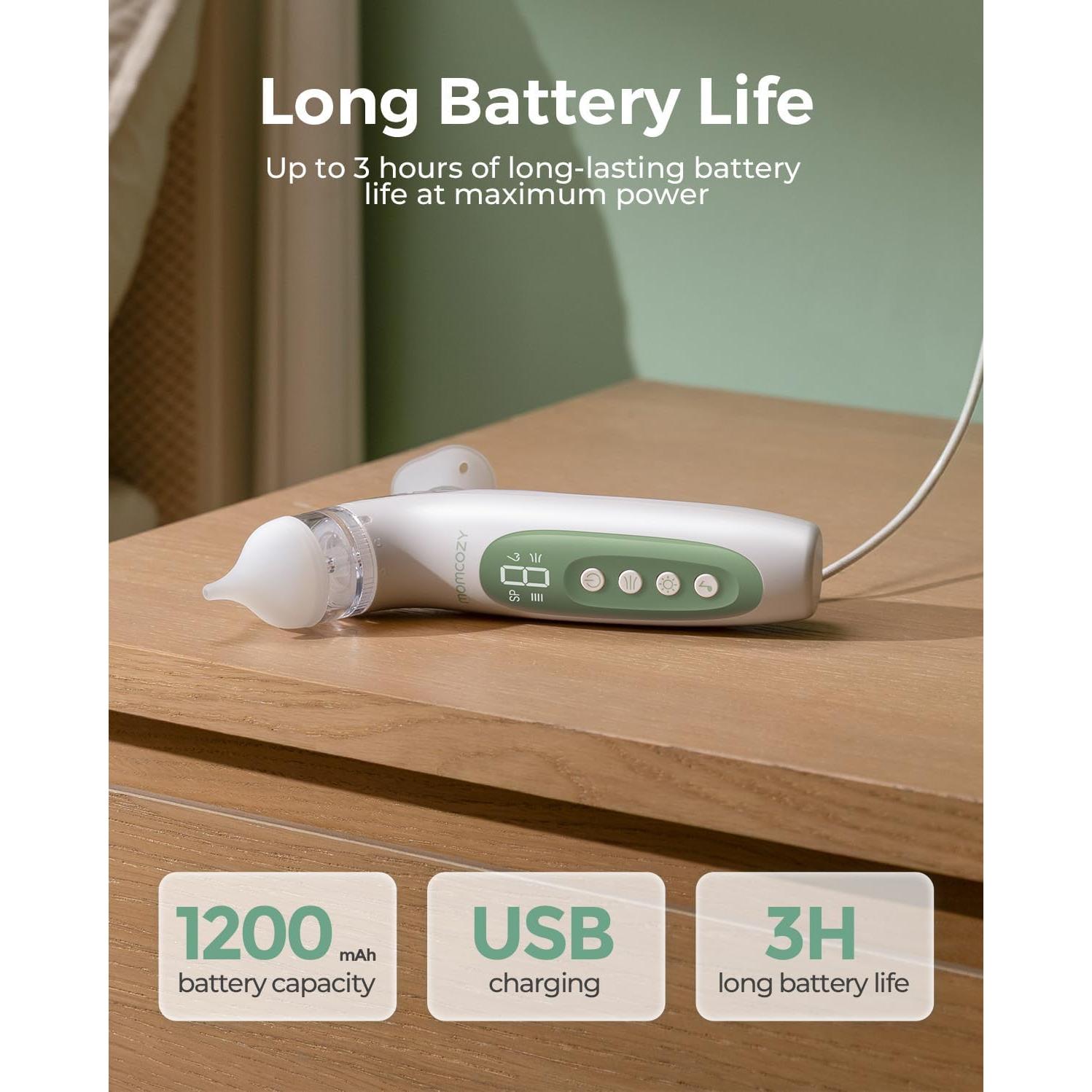 Aspirador Nasal Eléctrico 2-en-1 Momcozy con Spray 65kPa