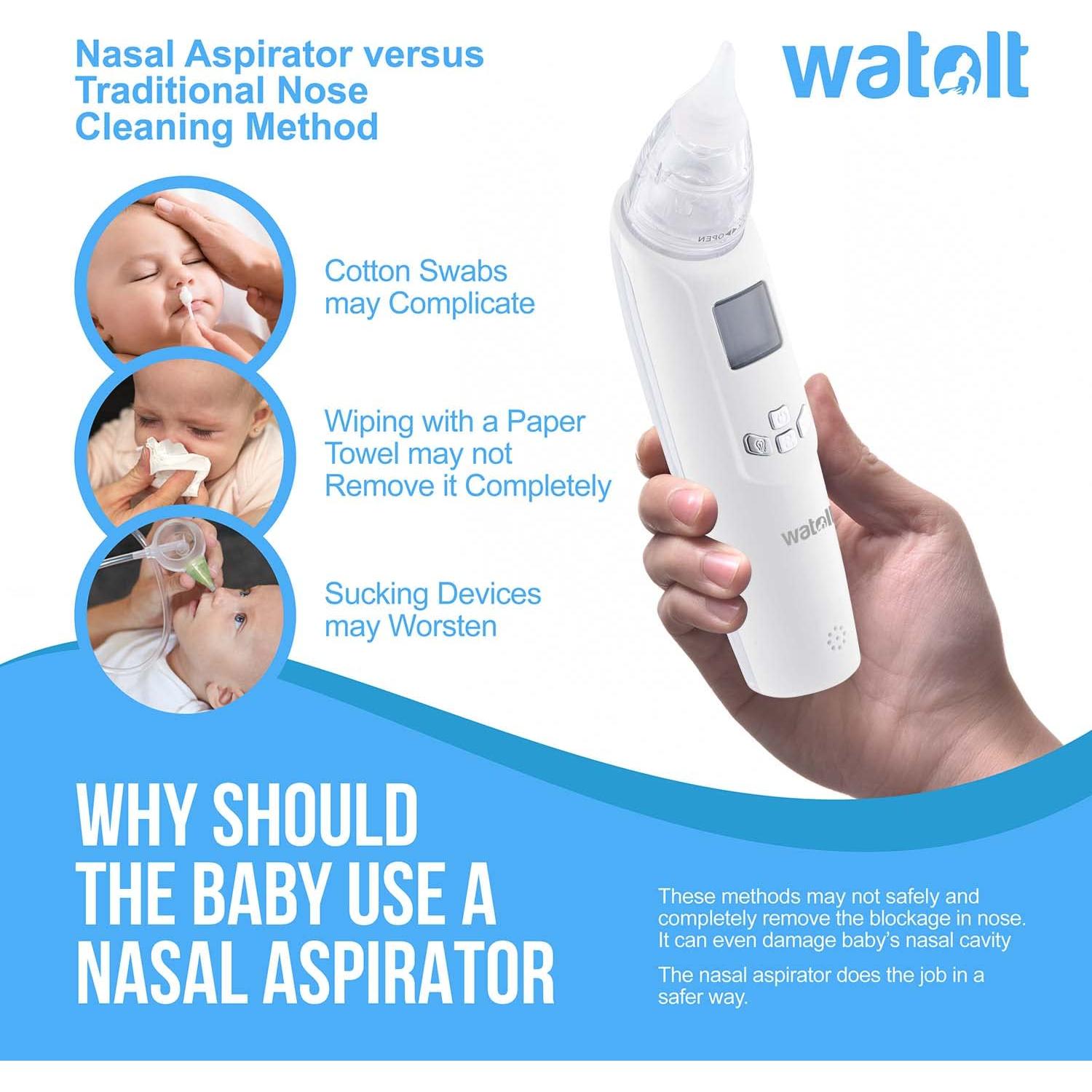 Aspirador Nasal Eléctrico para Bebés Watolt - Portátil y Reutilizable